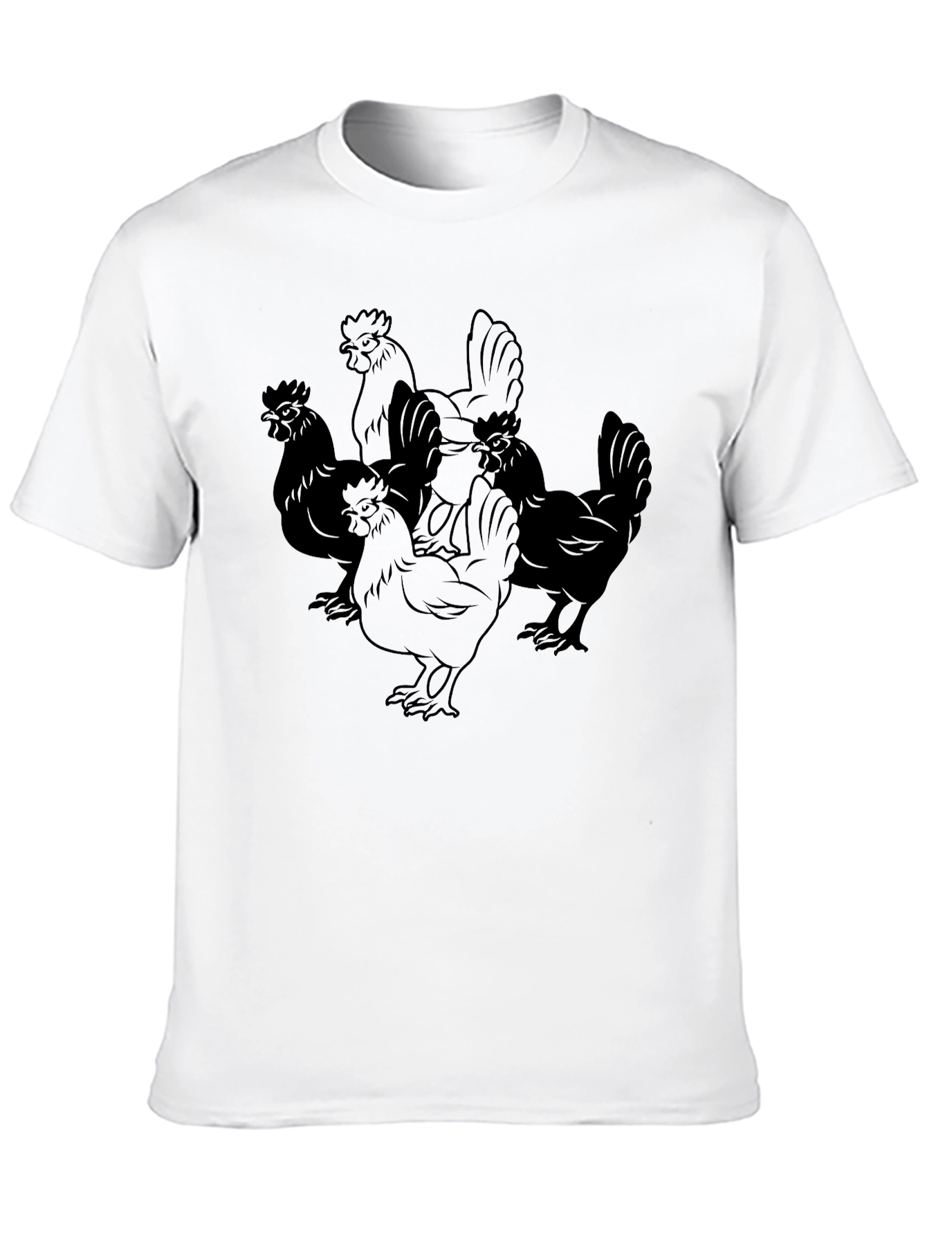 Chicken Graphic Black T-Shirt - Casual Style