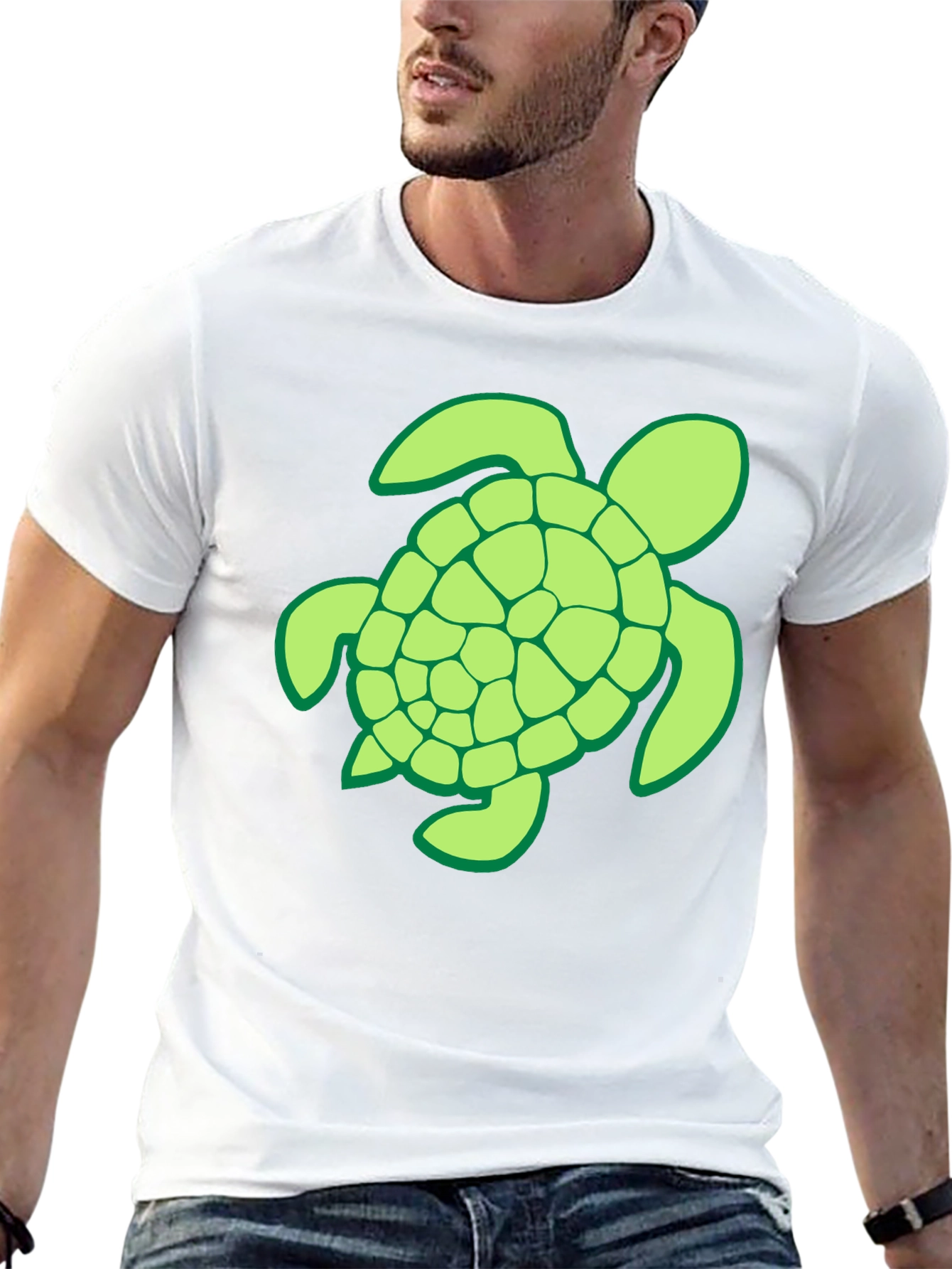 Turtle Graphic T-Shirt - Casual Black Tee