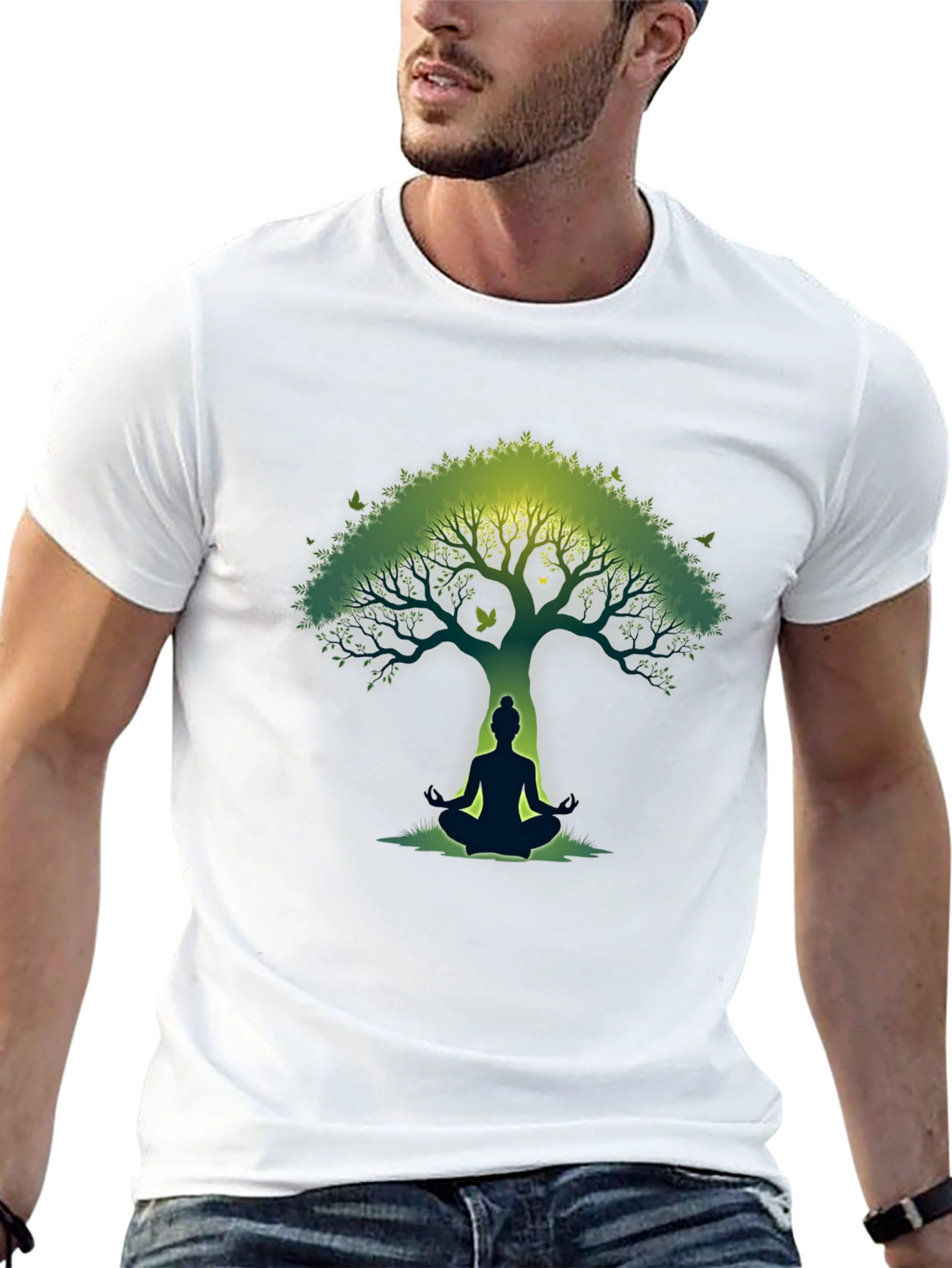 Zen Tree Meditation T-Shirt - Nature Inspired Graphic Tee