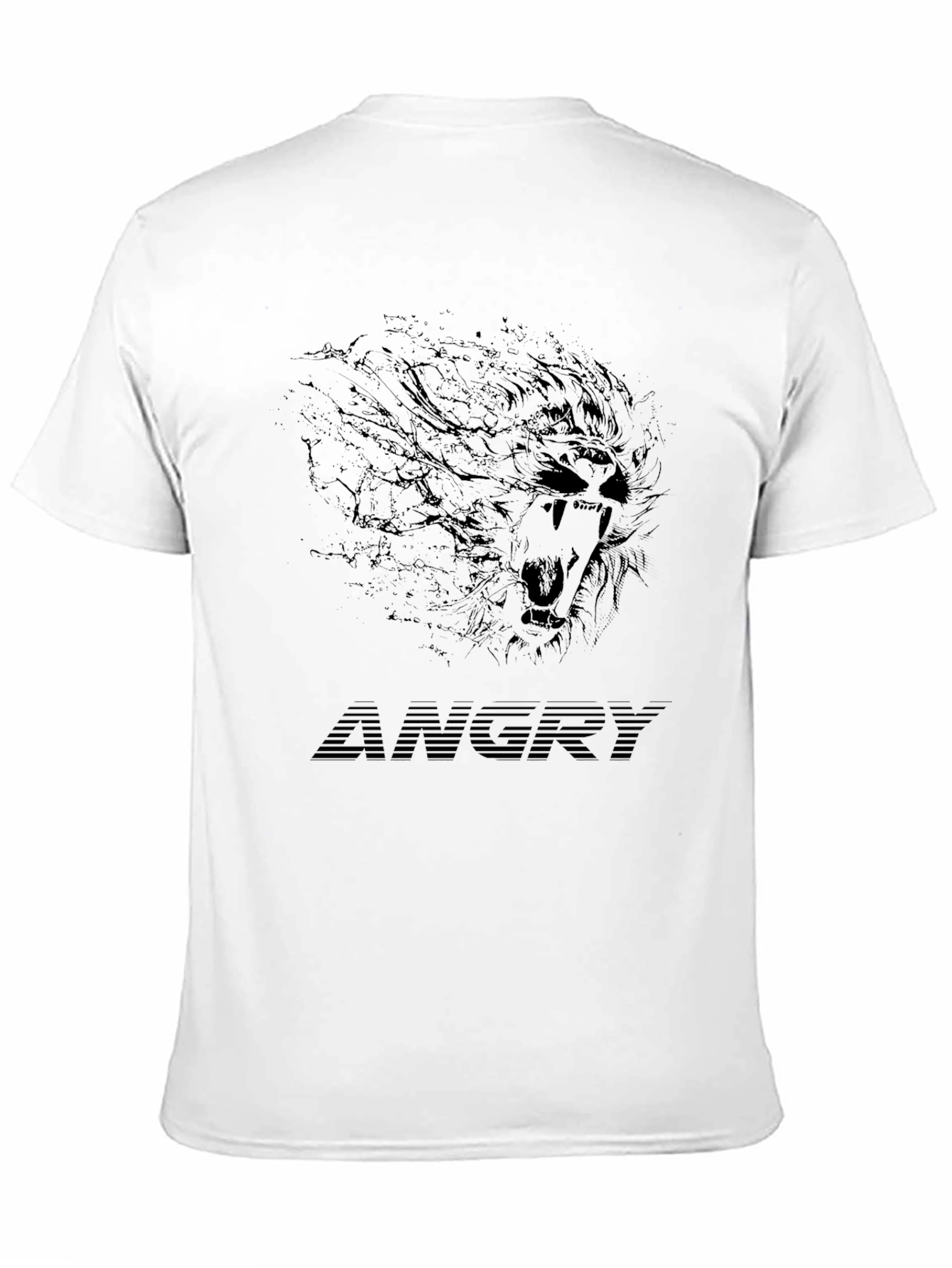 Angry Lion Graphic Black T-Shirt