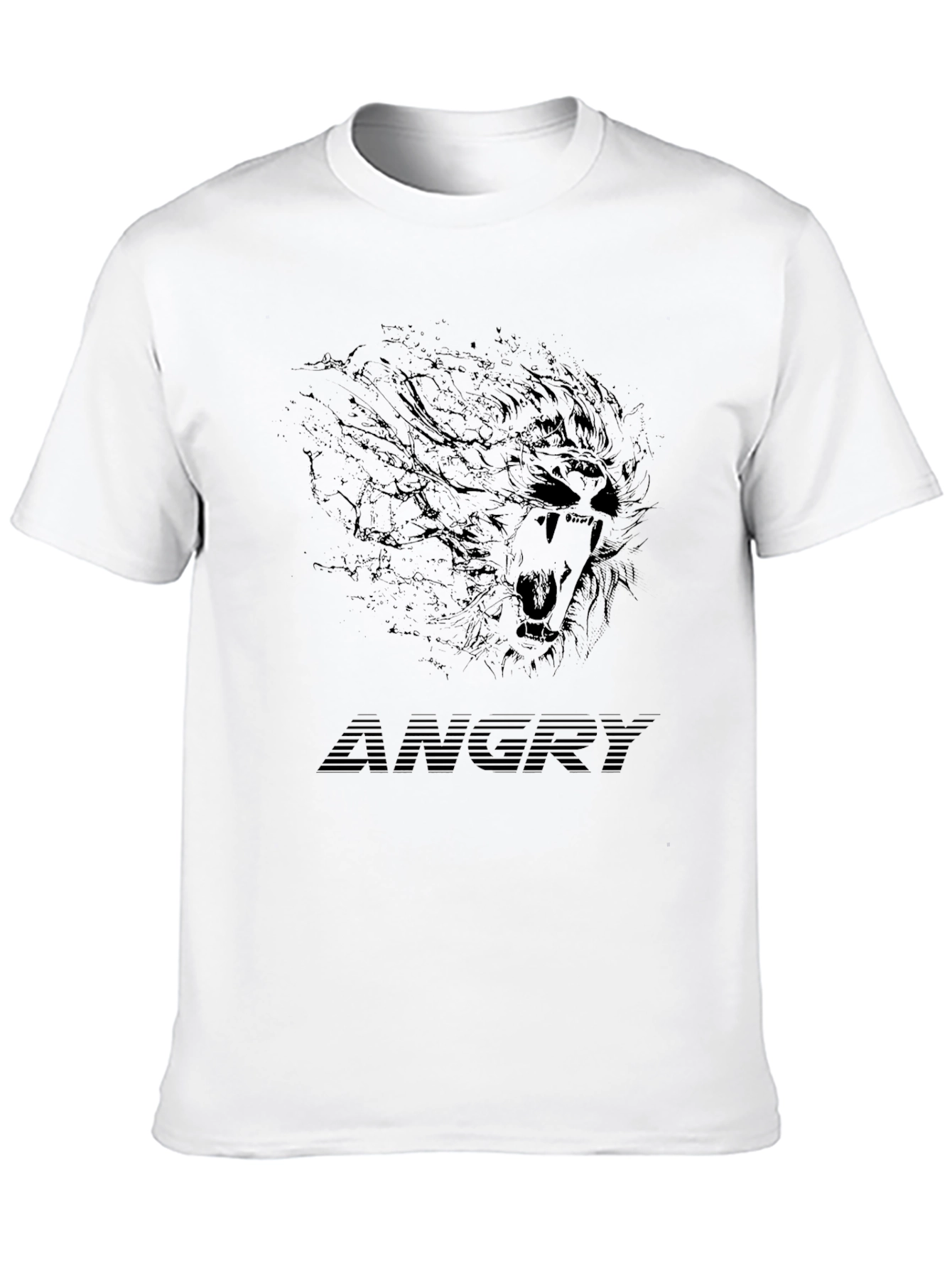 Angry Lion Graphic Black T-Shirt