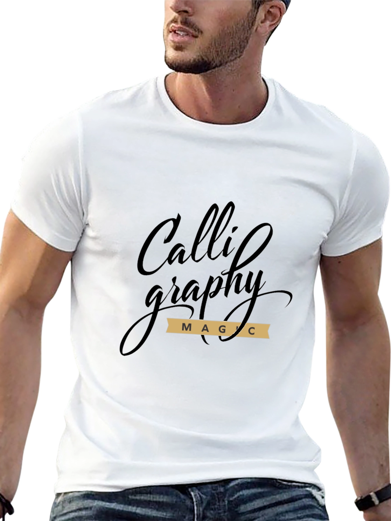 Calligraphy Magic Black Graphic T-Shirt