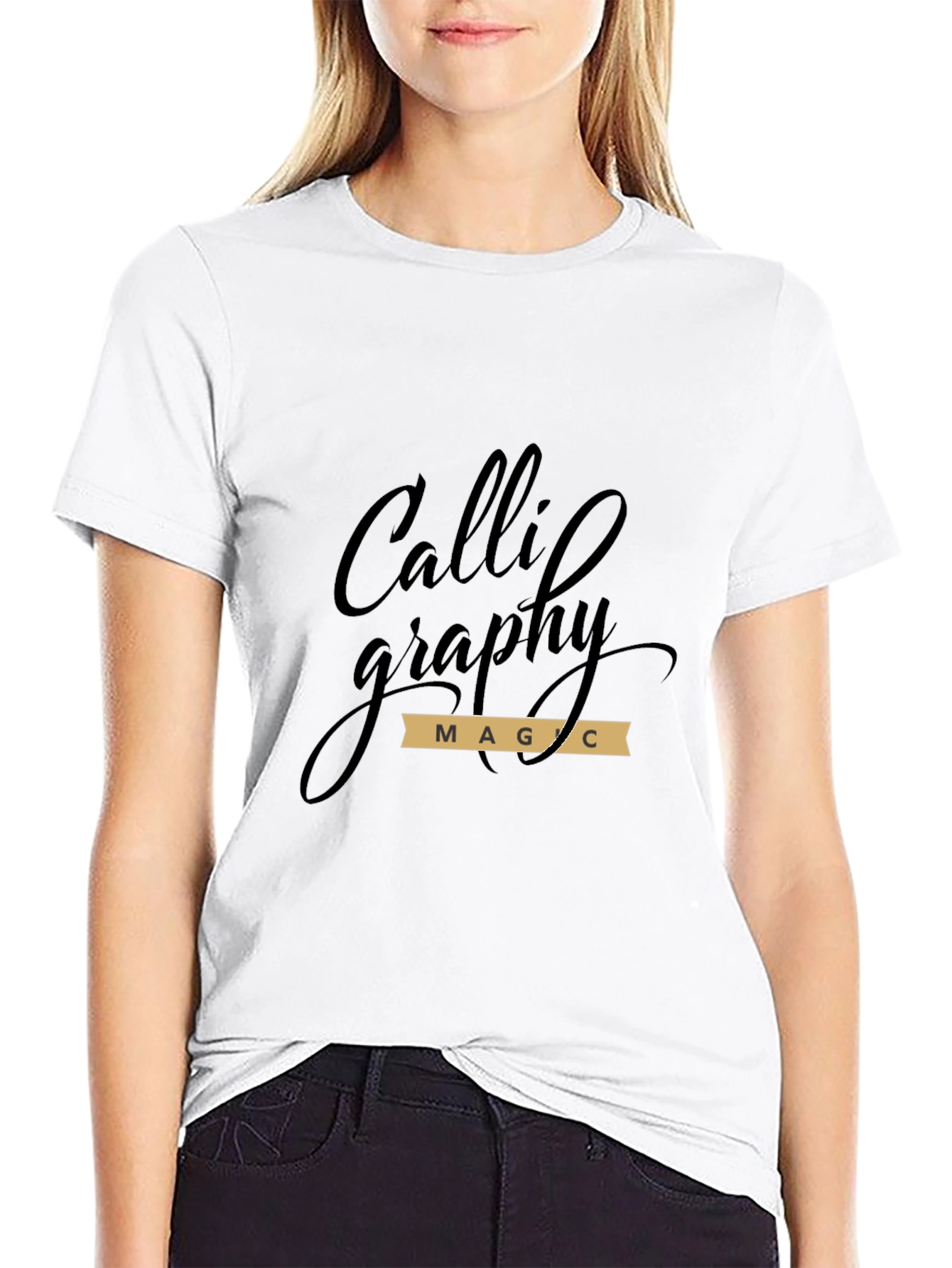 Calligraphy Magic Black Graphic T-Shirt