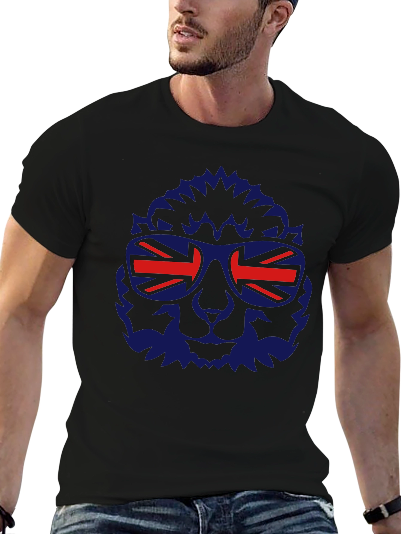 Lion UK Flag Sunglasses Graphic T-Shirt