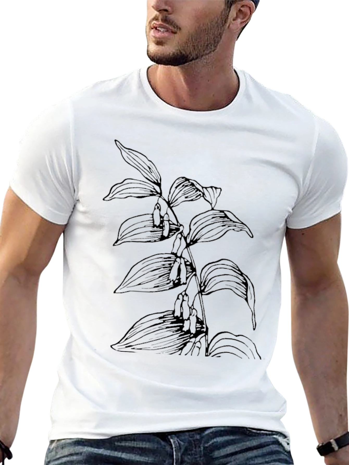 Botanical Graphic Black Tee