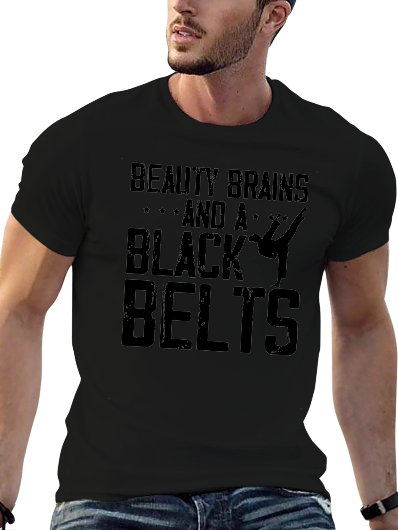 Beauty Brains and a Black Belt T-Shirt - Unisex