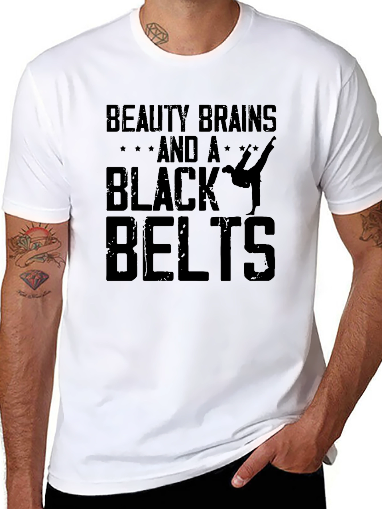 Beauty Brains and a Black Belt T-Shirt - Unisex