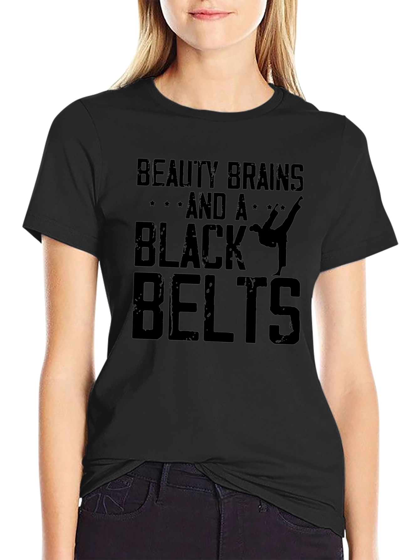 Beauty Brains and a Black Belt T-Shirt - Unisex