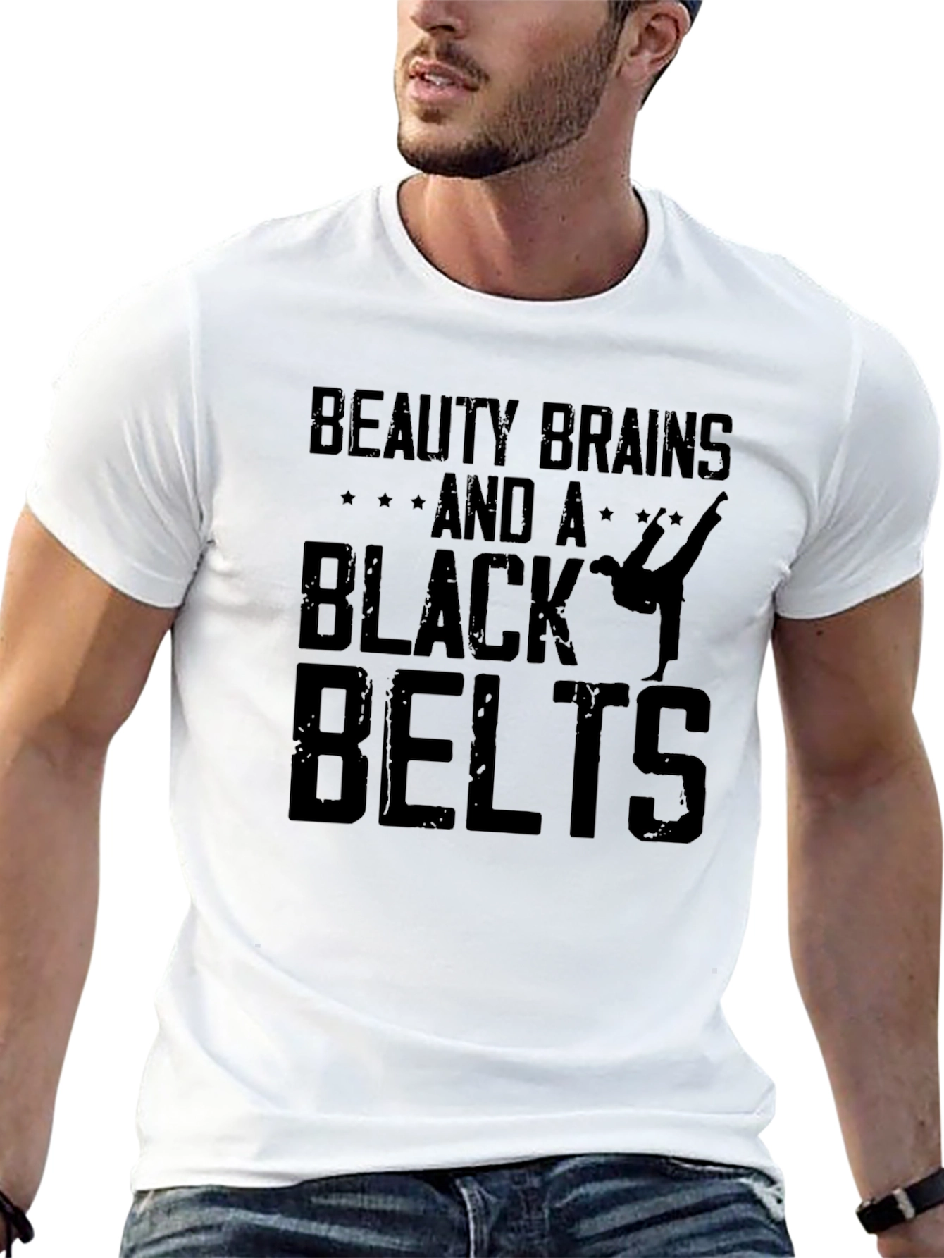 Beauty Brains and a Black Belt T-Shirt - Unisex