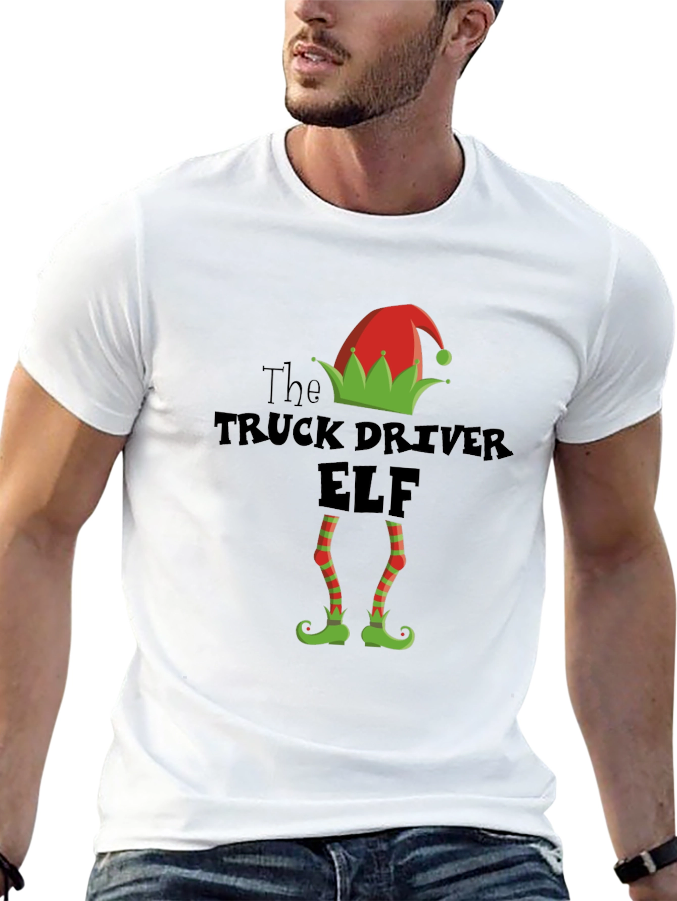 Truck Driver Elf T-Shirt - Christmas Holiday Tee