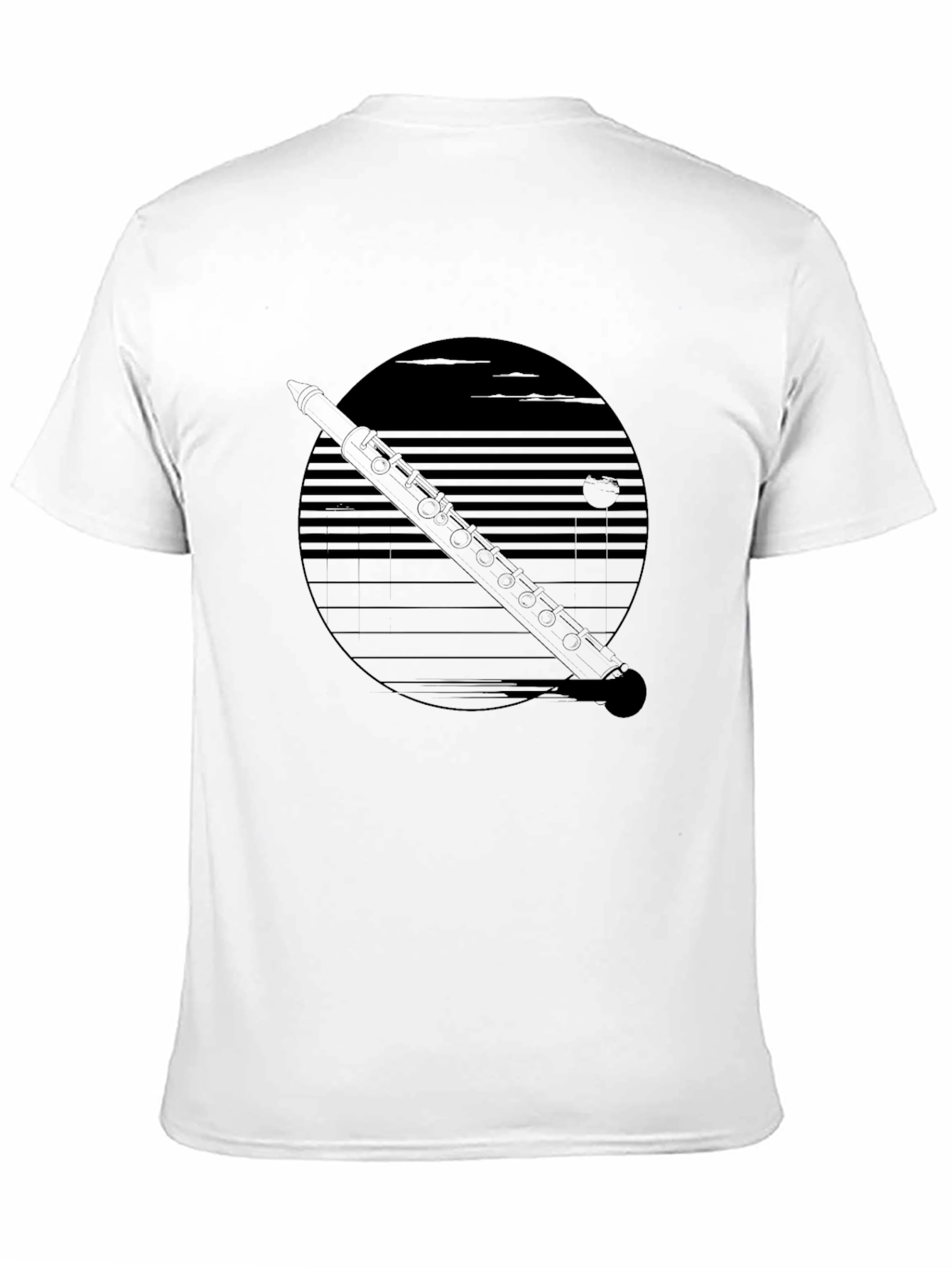 Retro Flute Graphic Tee - Black
