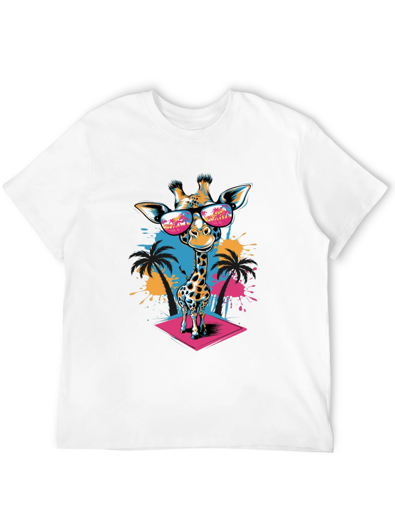 Cool Giraffe Graphic Tee - Tropical Vibes