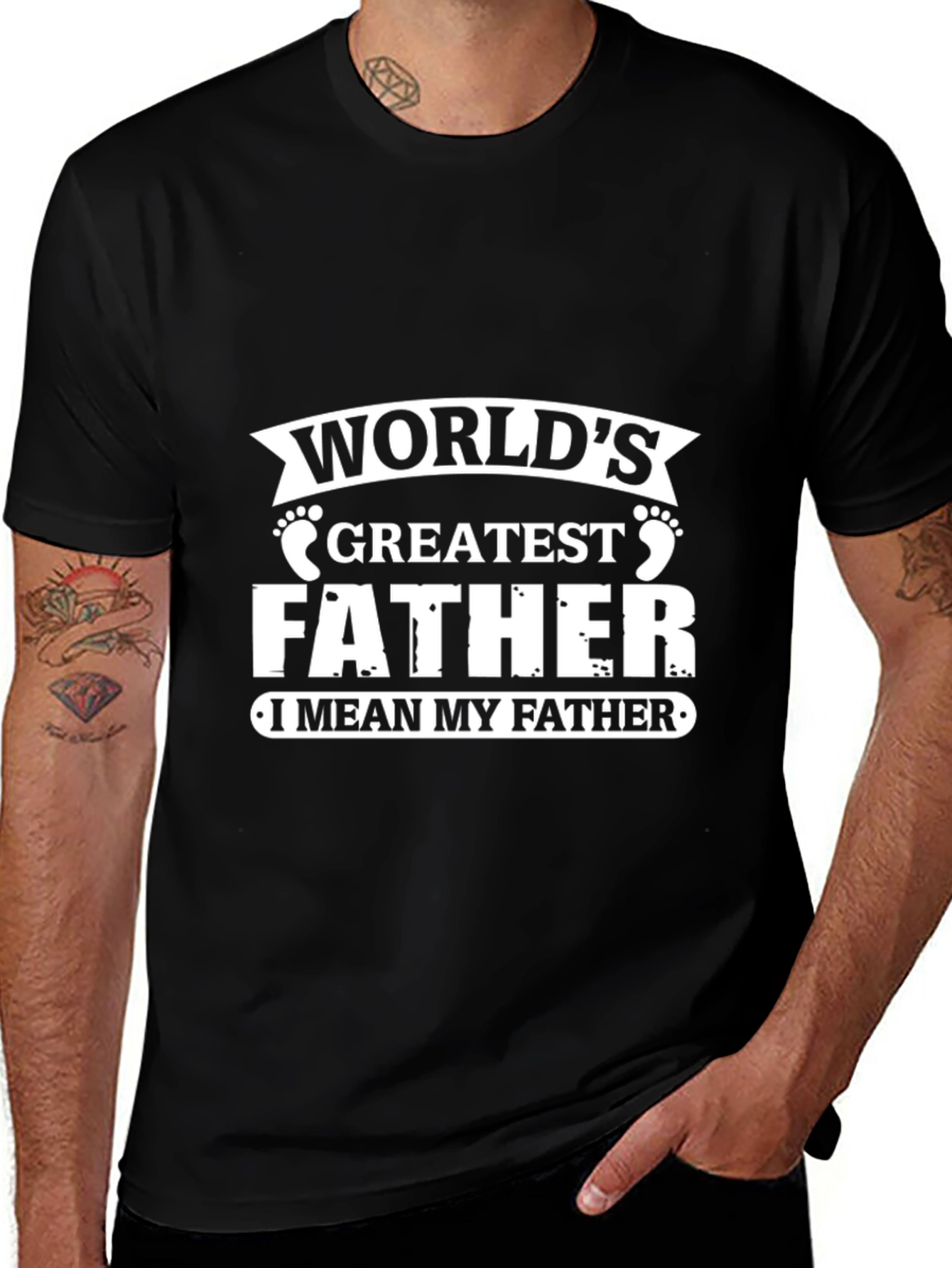 Worlds Greatest Father Graphic Tee - Black