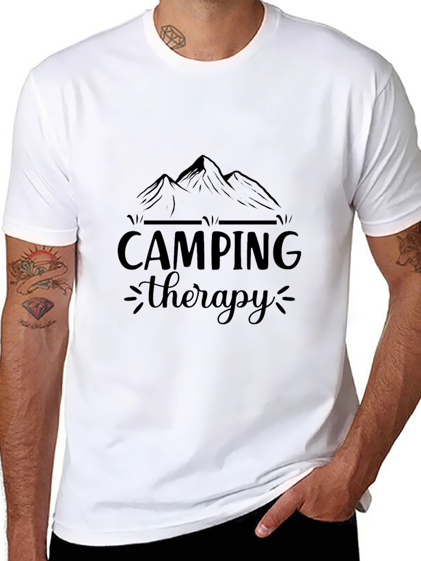 Camping Therapy Black Graphic Tee