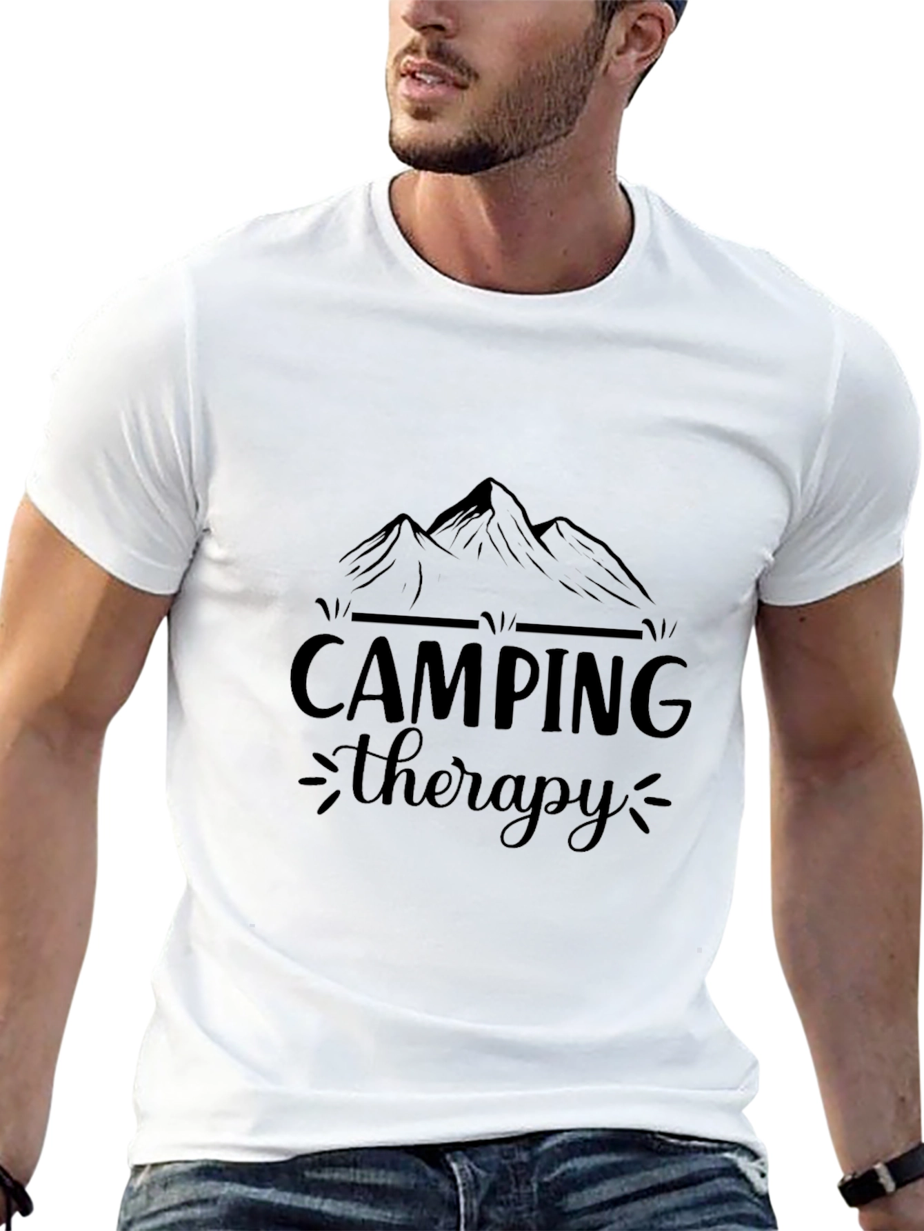 Camping Therapy Black Graphic Tee