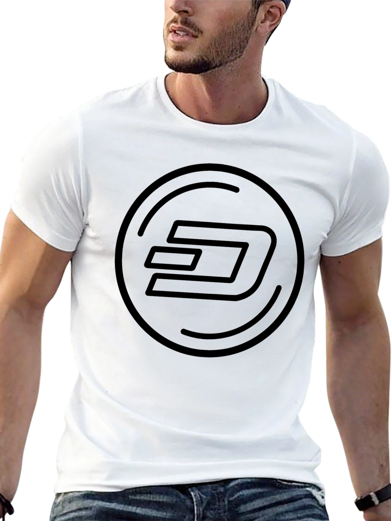 Black Dash Logo T-Shirt - Crypto Currency Style