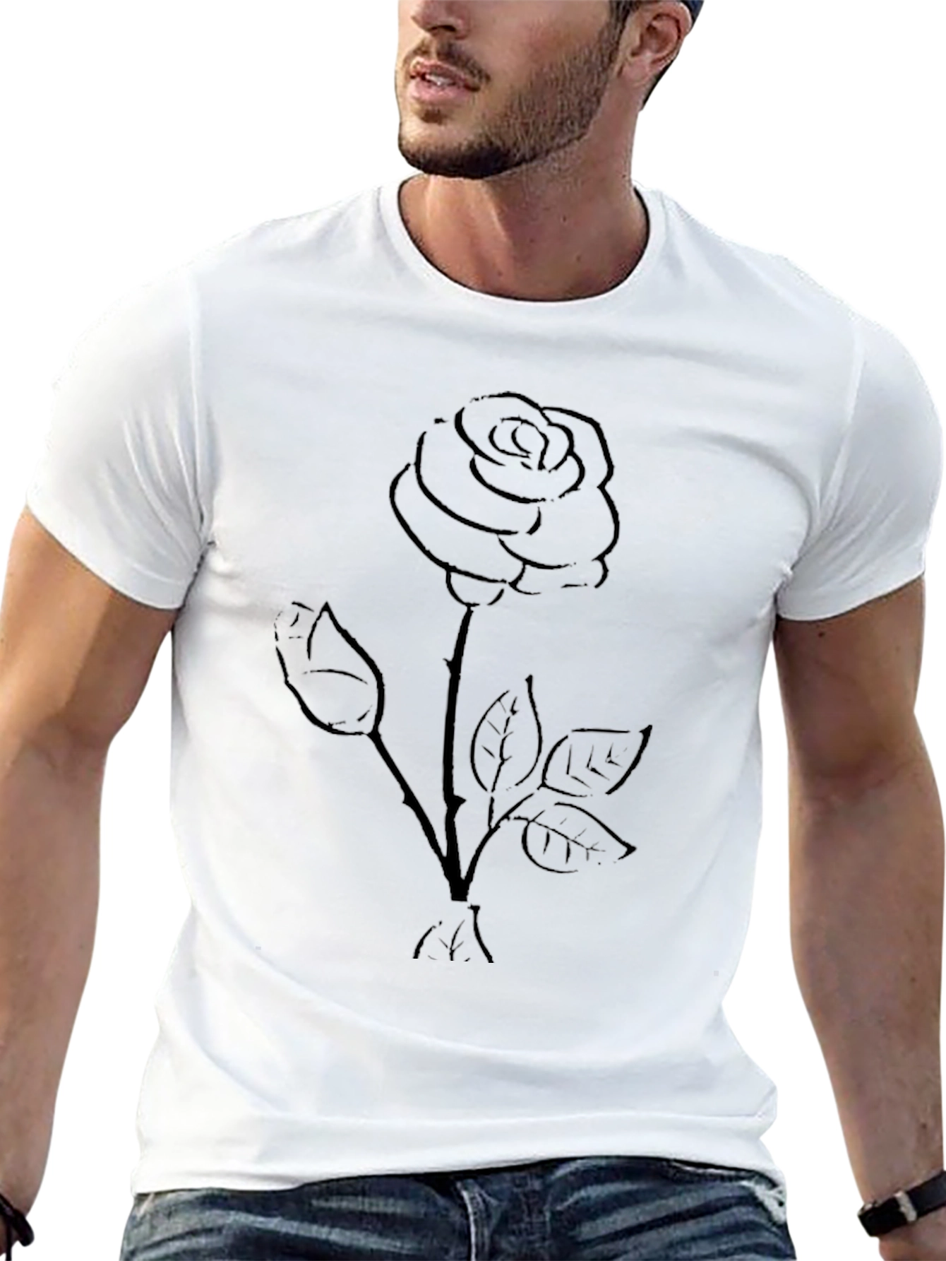 Black Rose Graphic Tee - Stylish Casual Wear