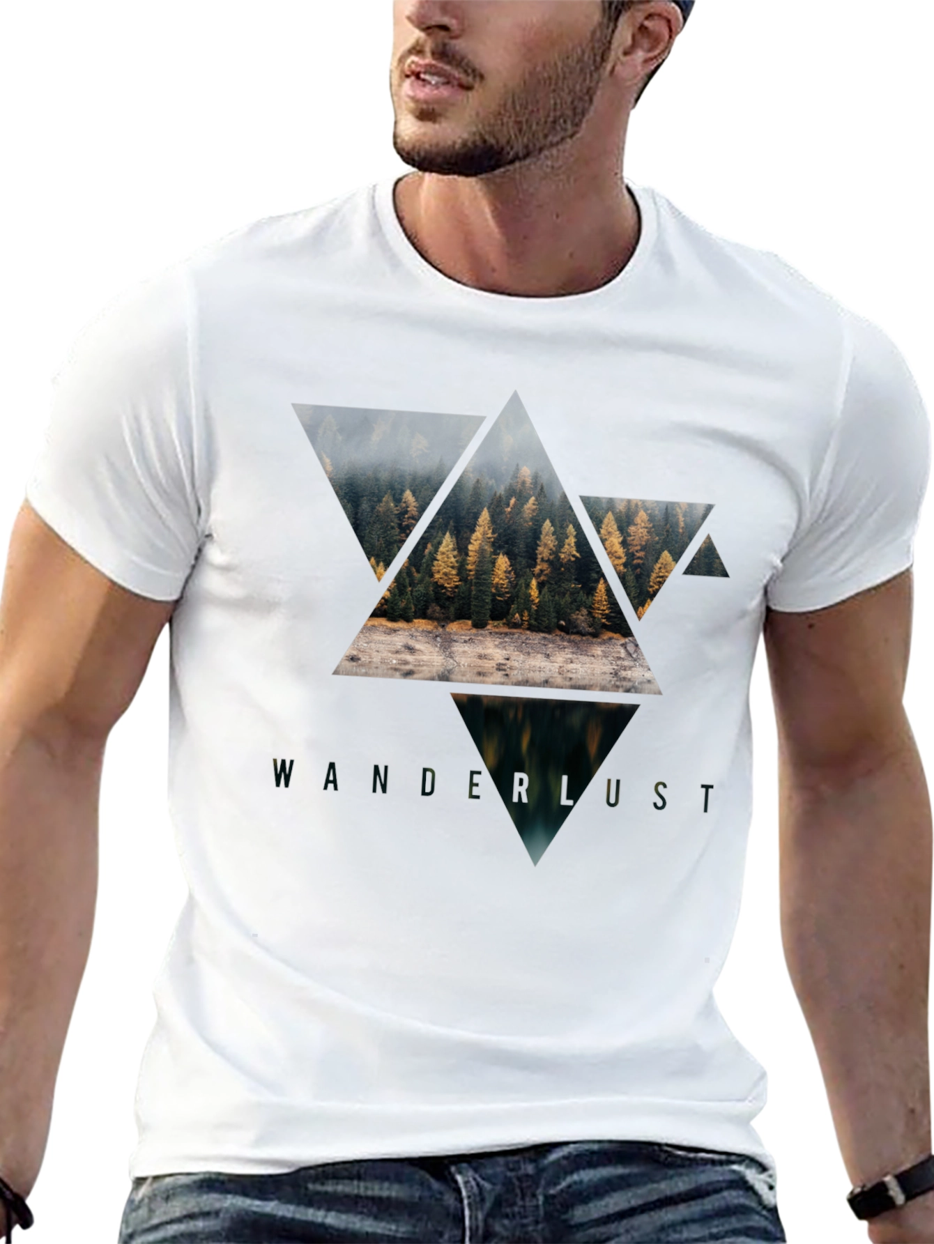 Wanderlust Graphic Tee - Nature Triangle Design