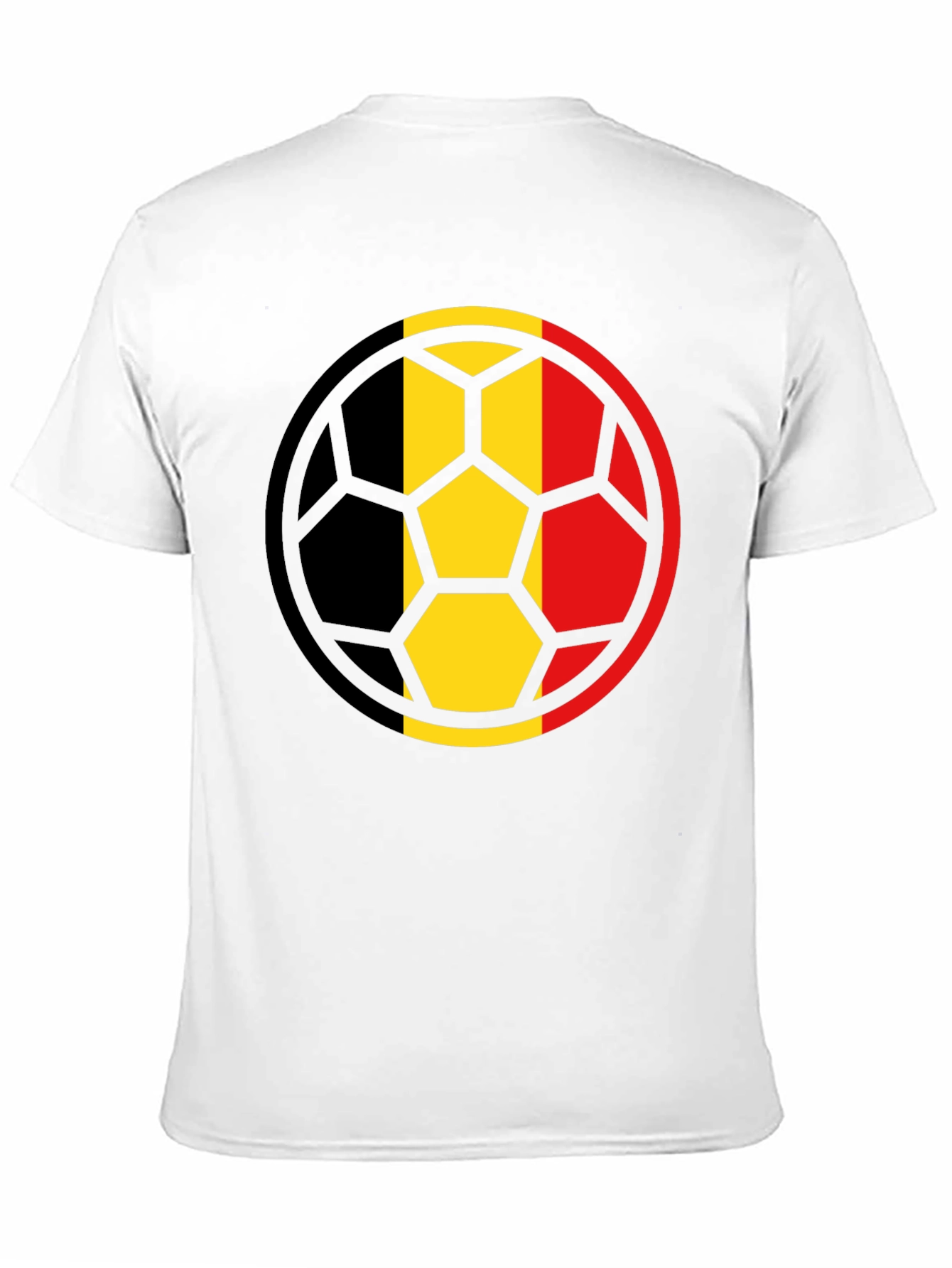 Belgium Flag Soccer Ball Black T-Shirt