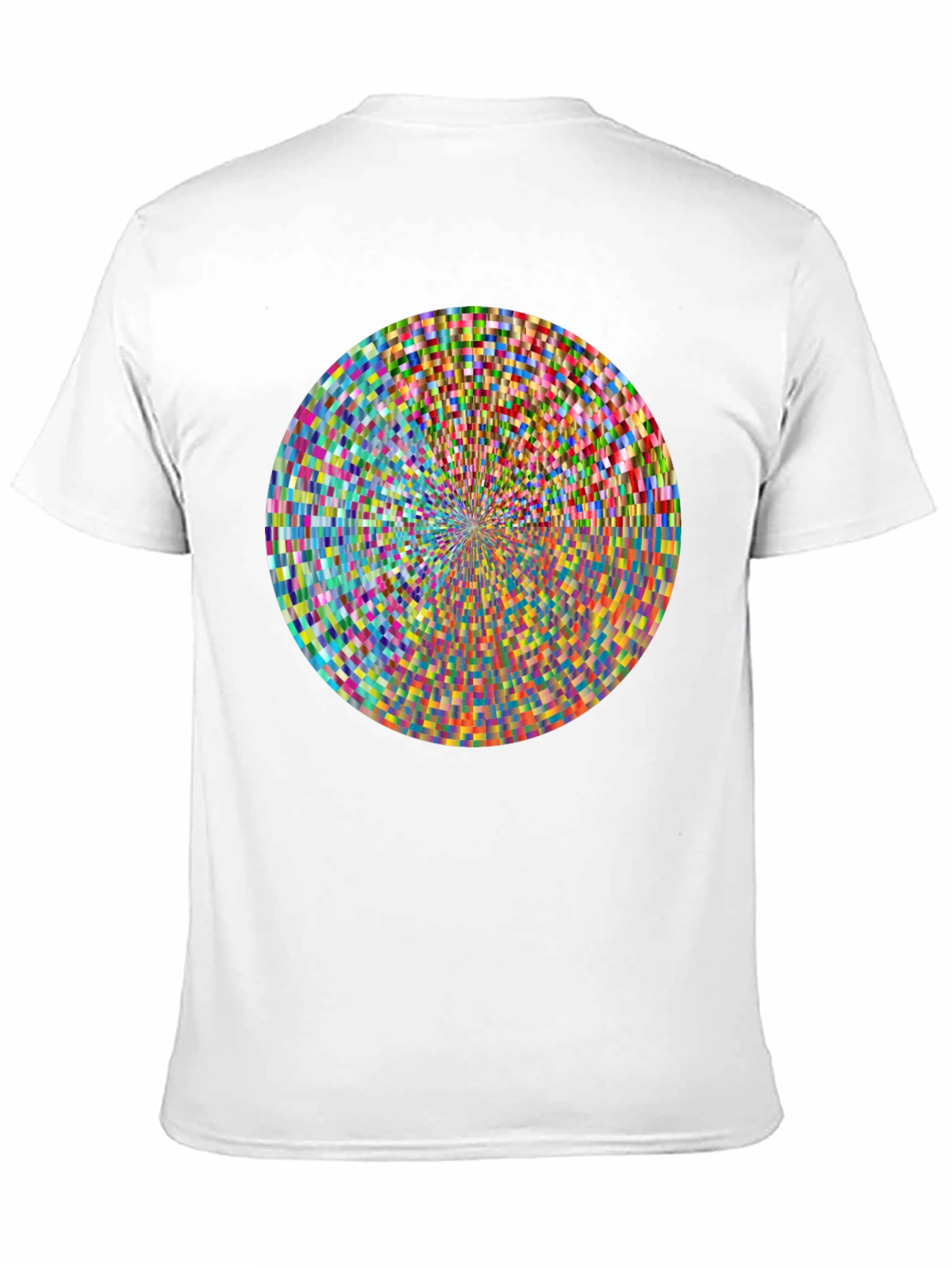 Geometric Pixel Circle Graphic Print T-Shirt