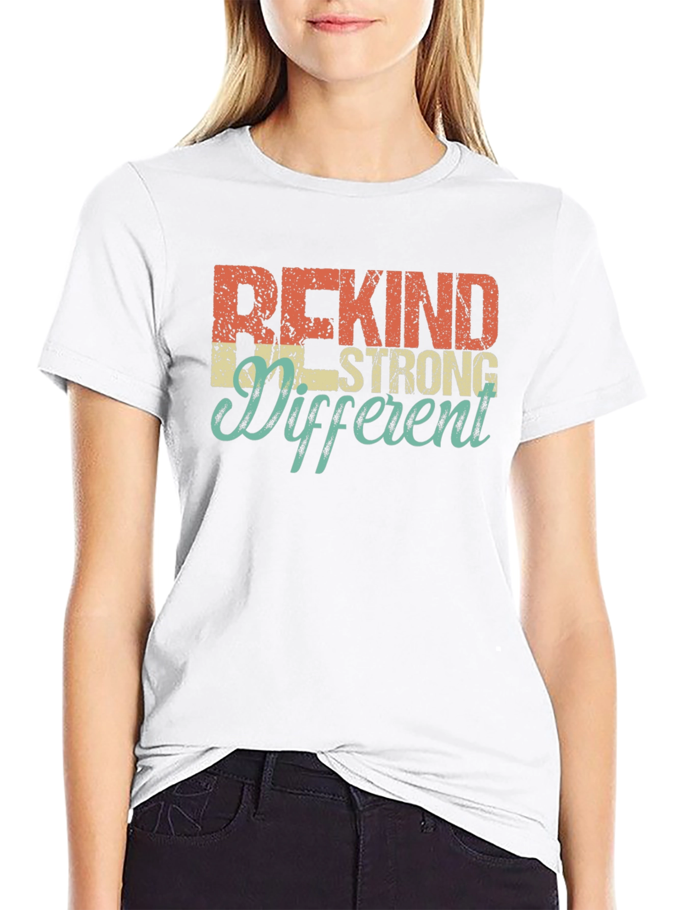 Be Kind Strong Different Graphic Tee - Black