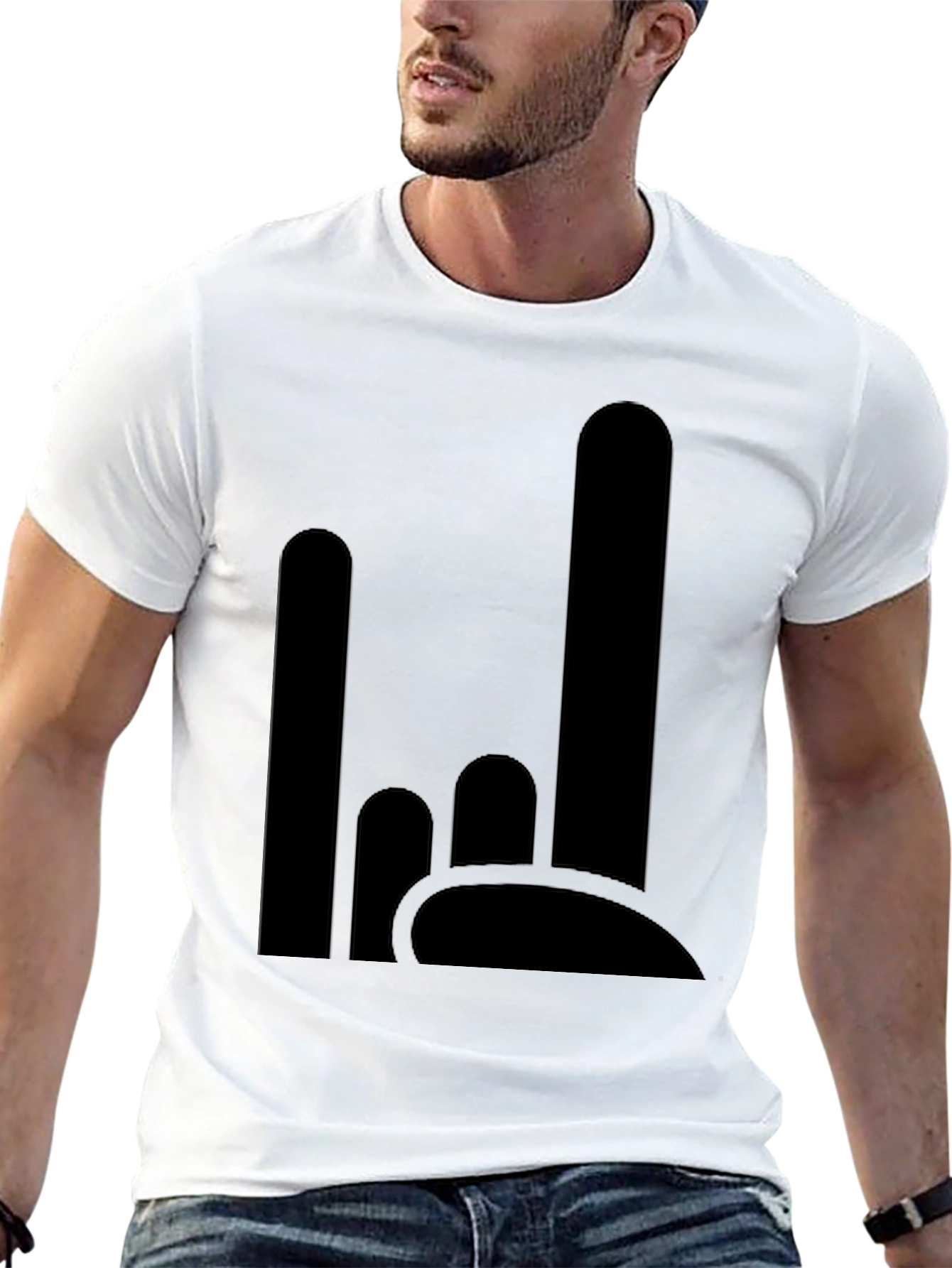 Modern Black Graphic Tee - Cityscape Design