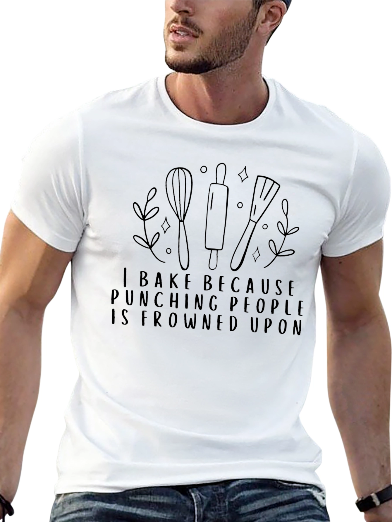I Bake Because Punching People Is Frowned Upon T-Shirt