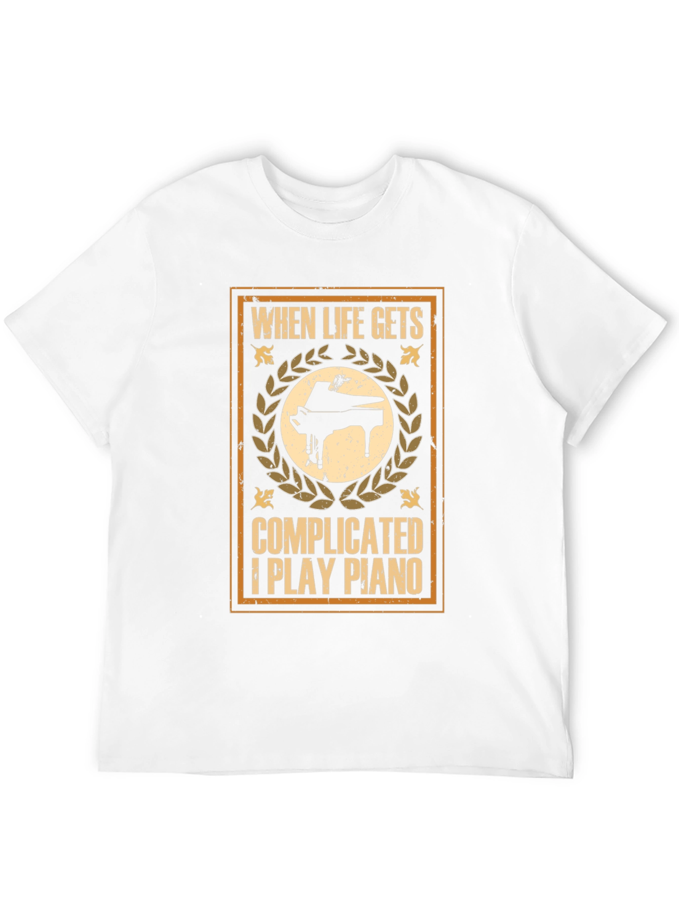 When Life Gets Complicated I Play Piano Graphic T-Shirt