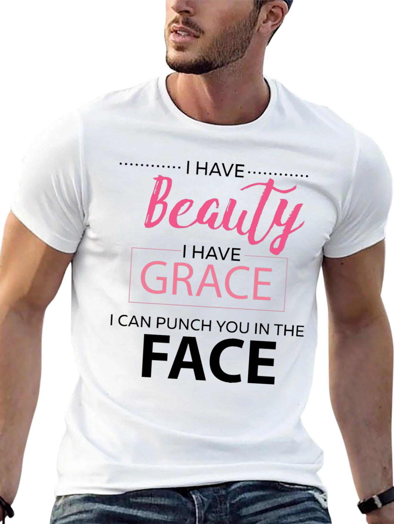 Beauty Grace Punch T-Shirt - Funny Graphic Tee