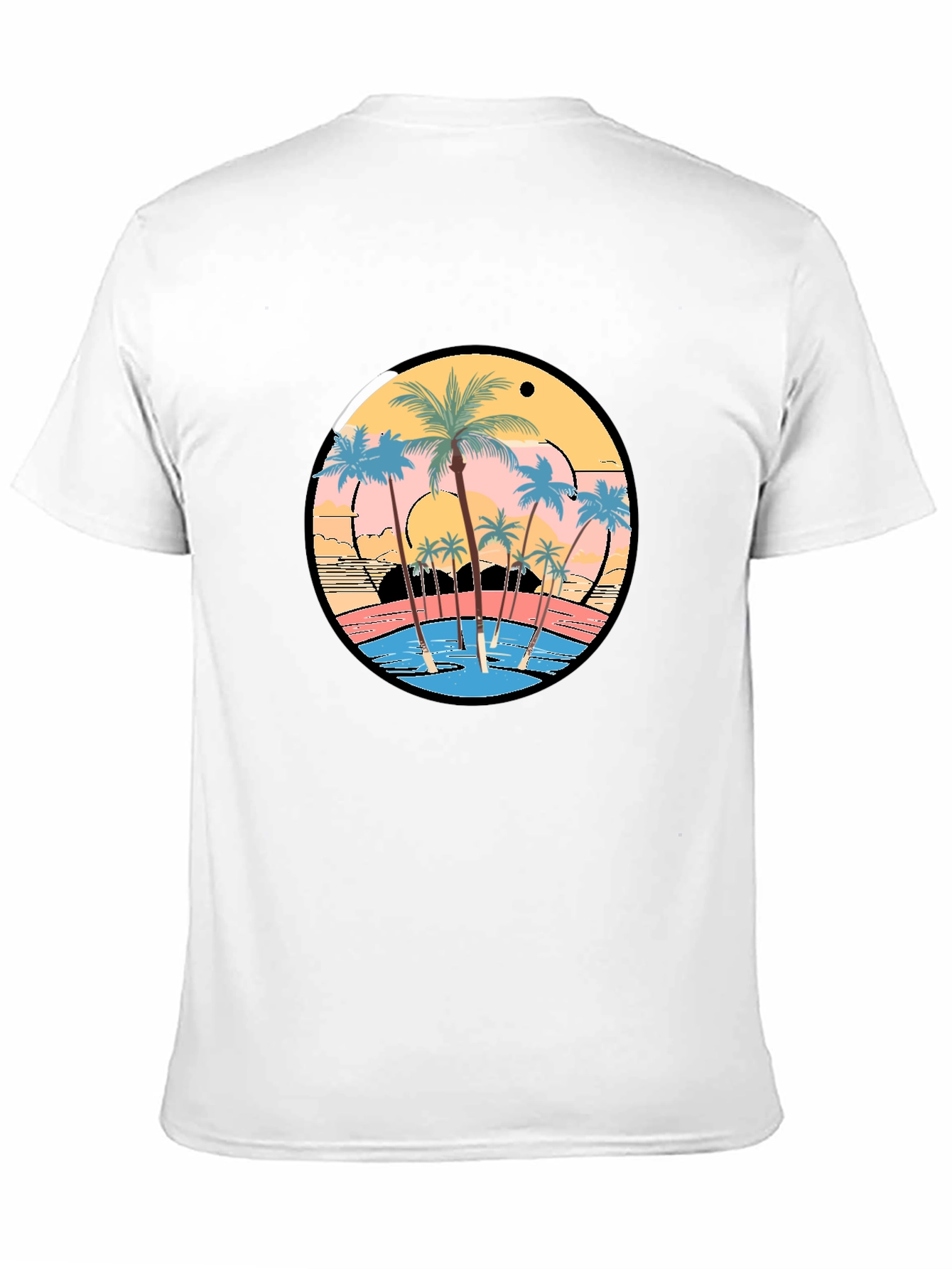 Tropical Sunset Palm Tree Graphic T-Shirt