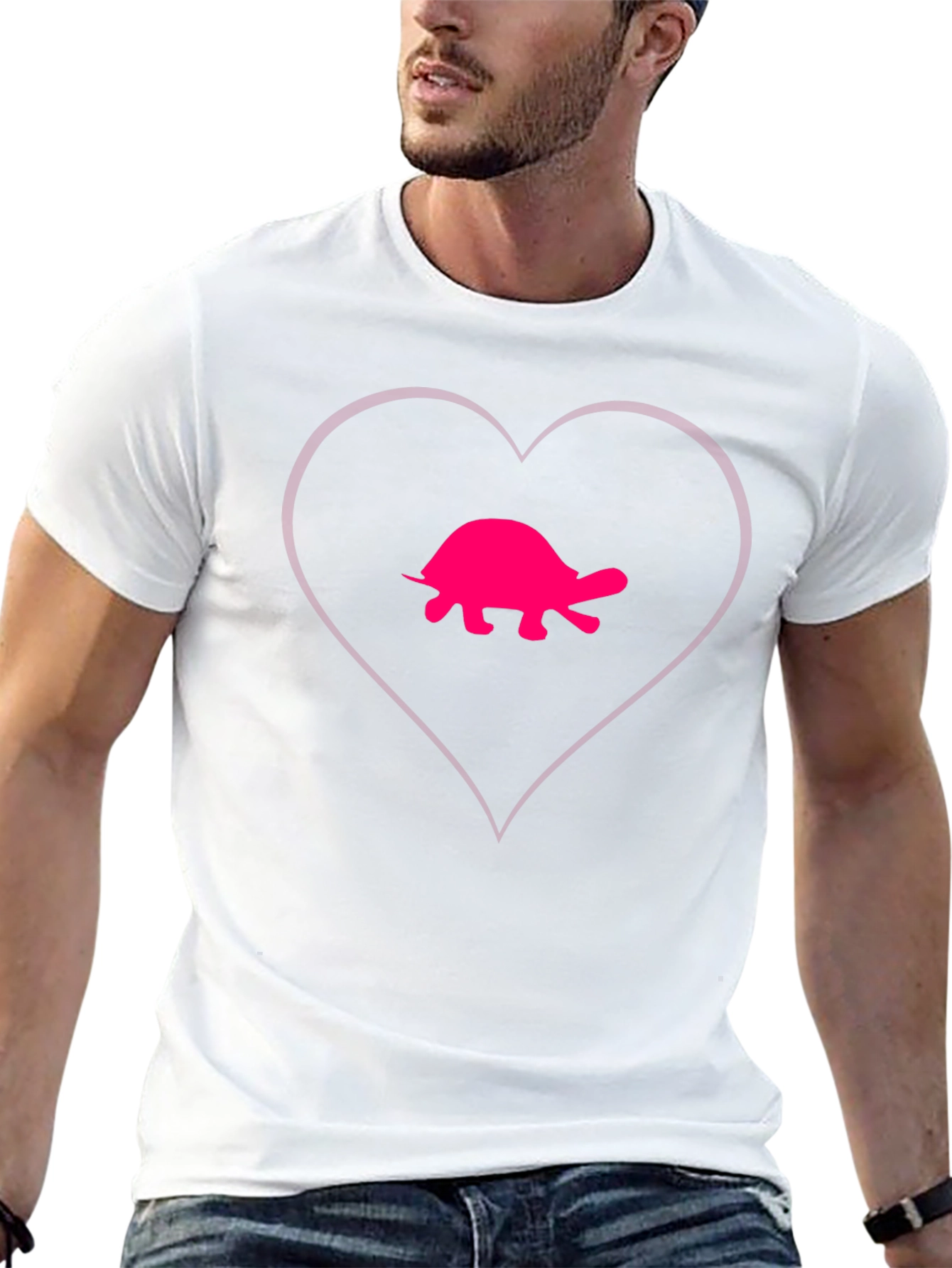 Turtle Heart Tee - Casual Black Cotton T-Shirt