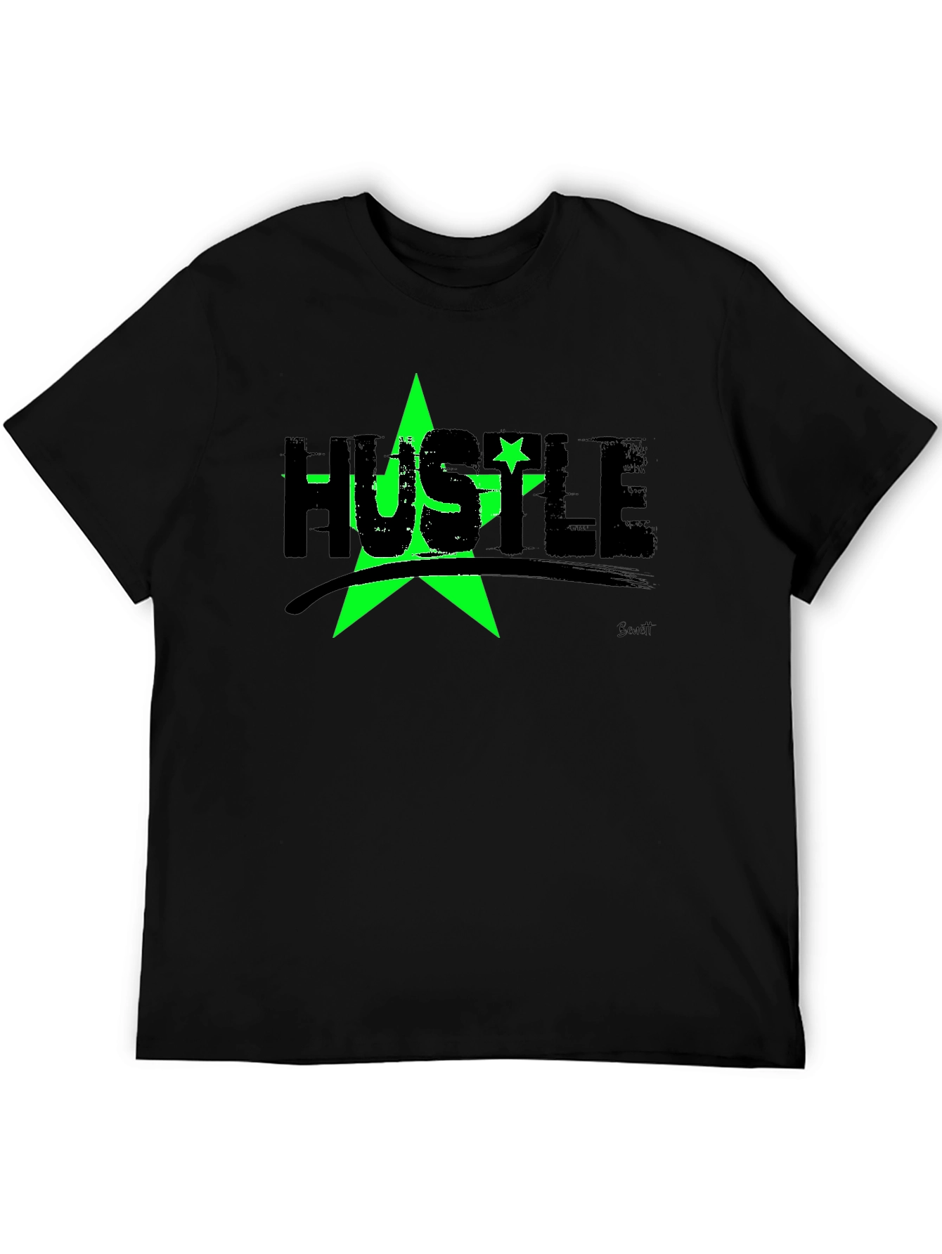 Hustle Star Graphic T-Shirt - Black
