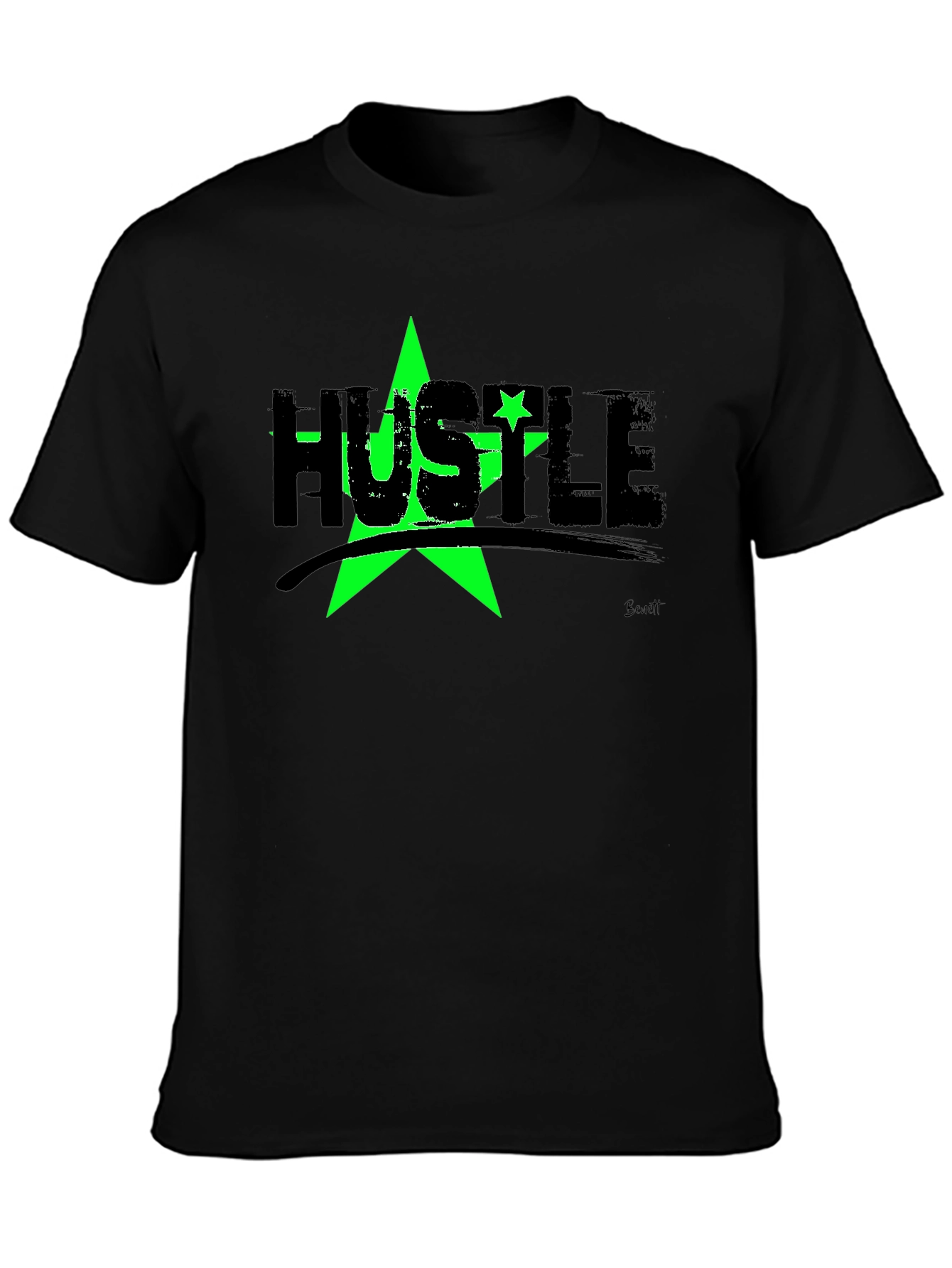 Hustle Star Graphic T-Shirt - Black