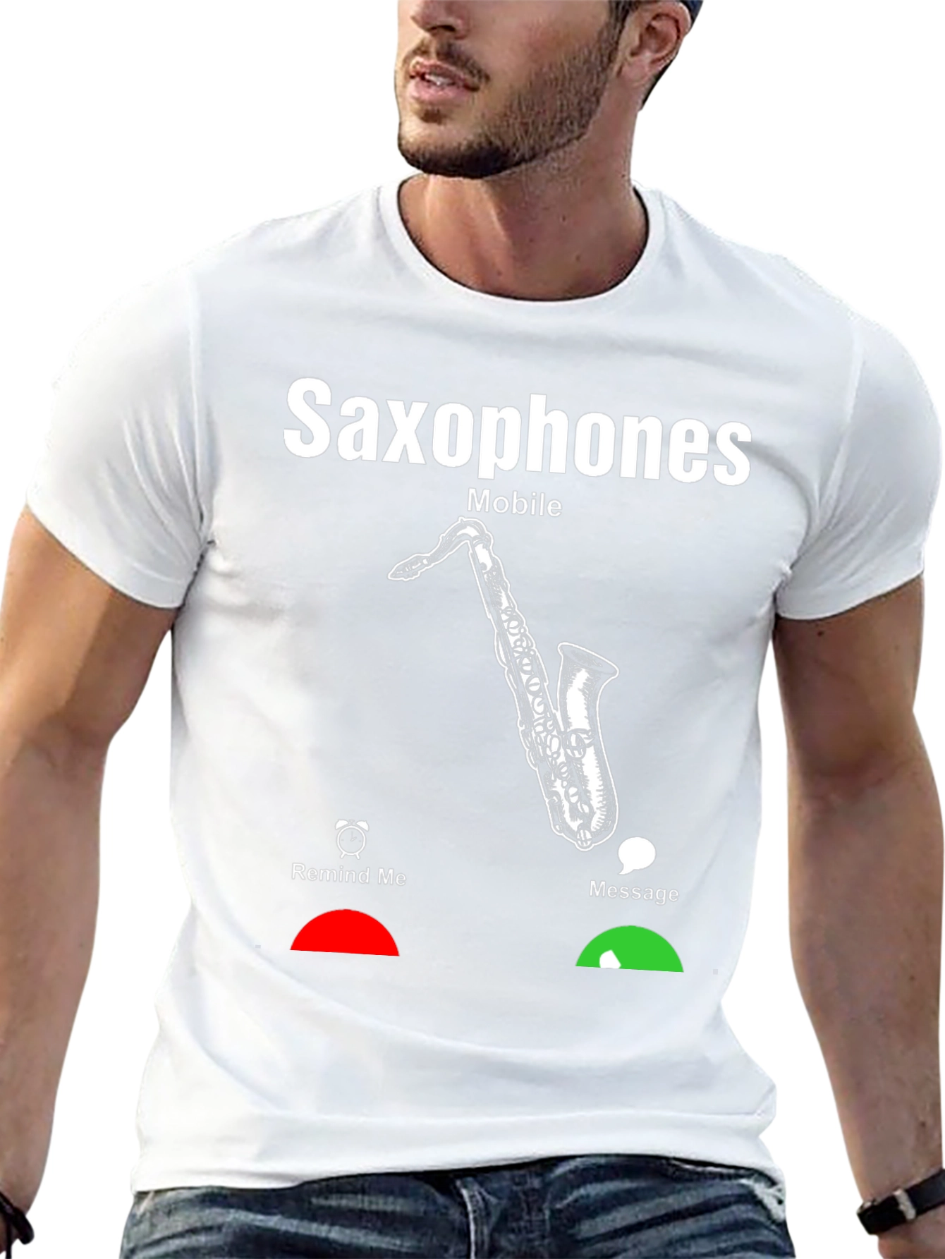 Saxophone Mobile T-Shirt - Music Lover Gift