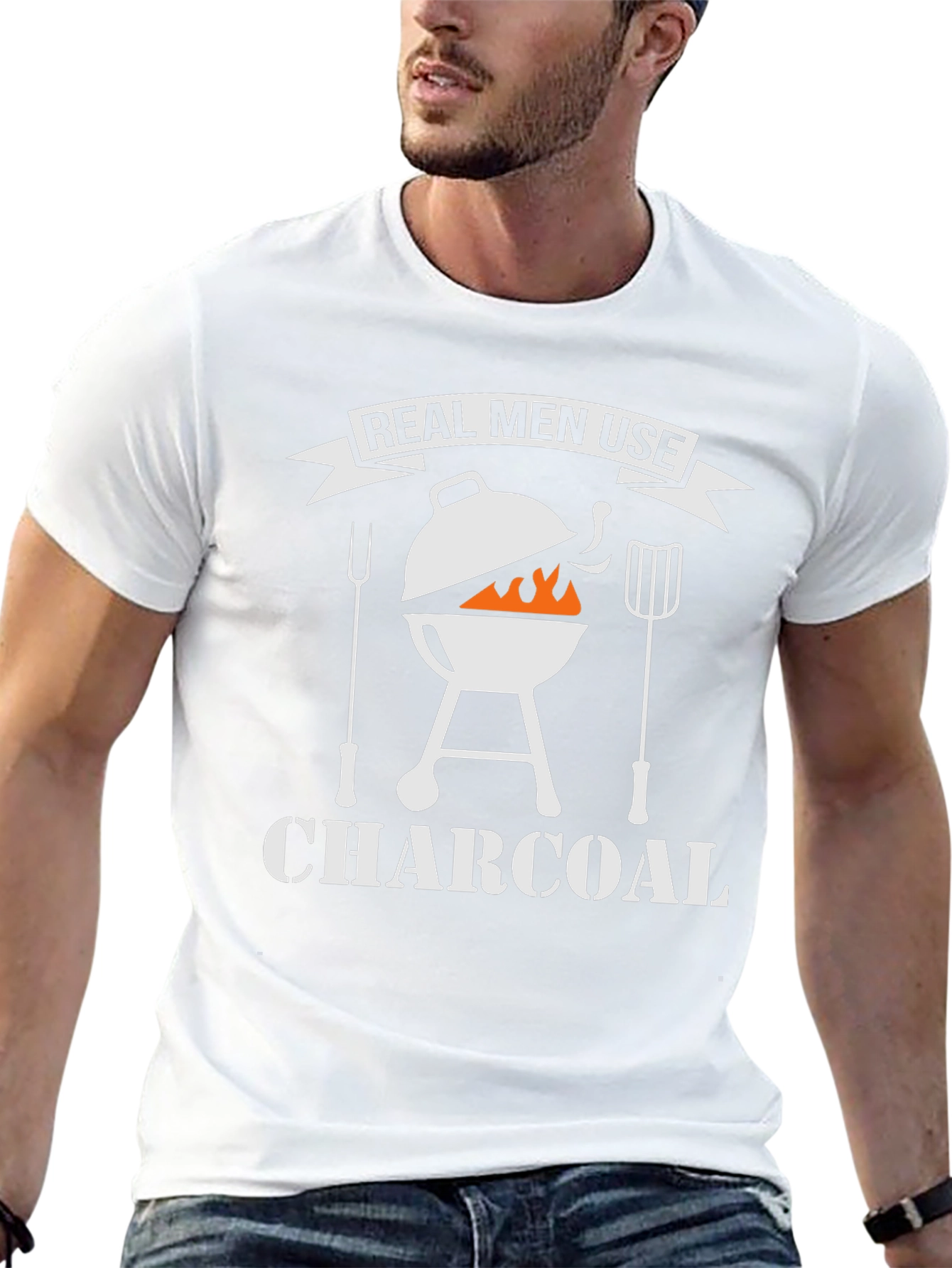 Real Men Use Charcoal BBQ T-Shirt