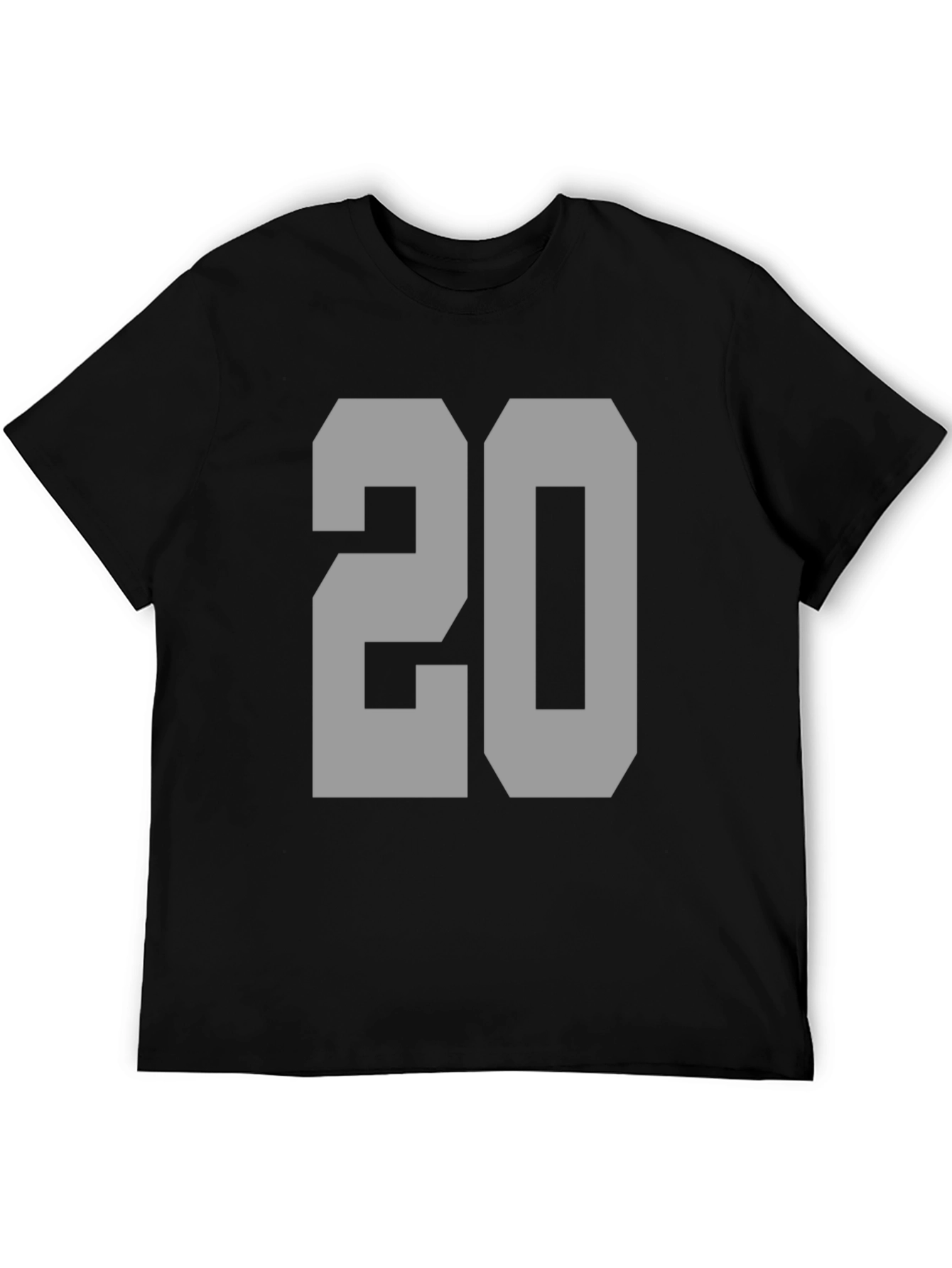 Bold Number 20 Graphic Tee - Black Casual Shirt