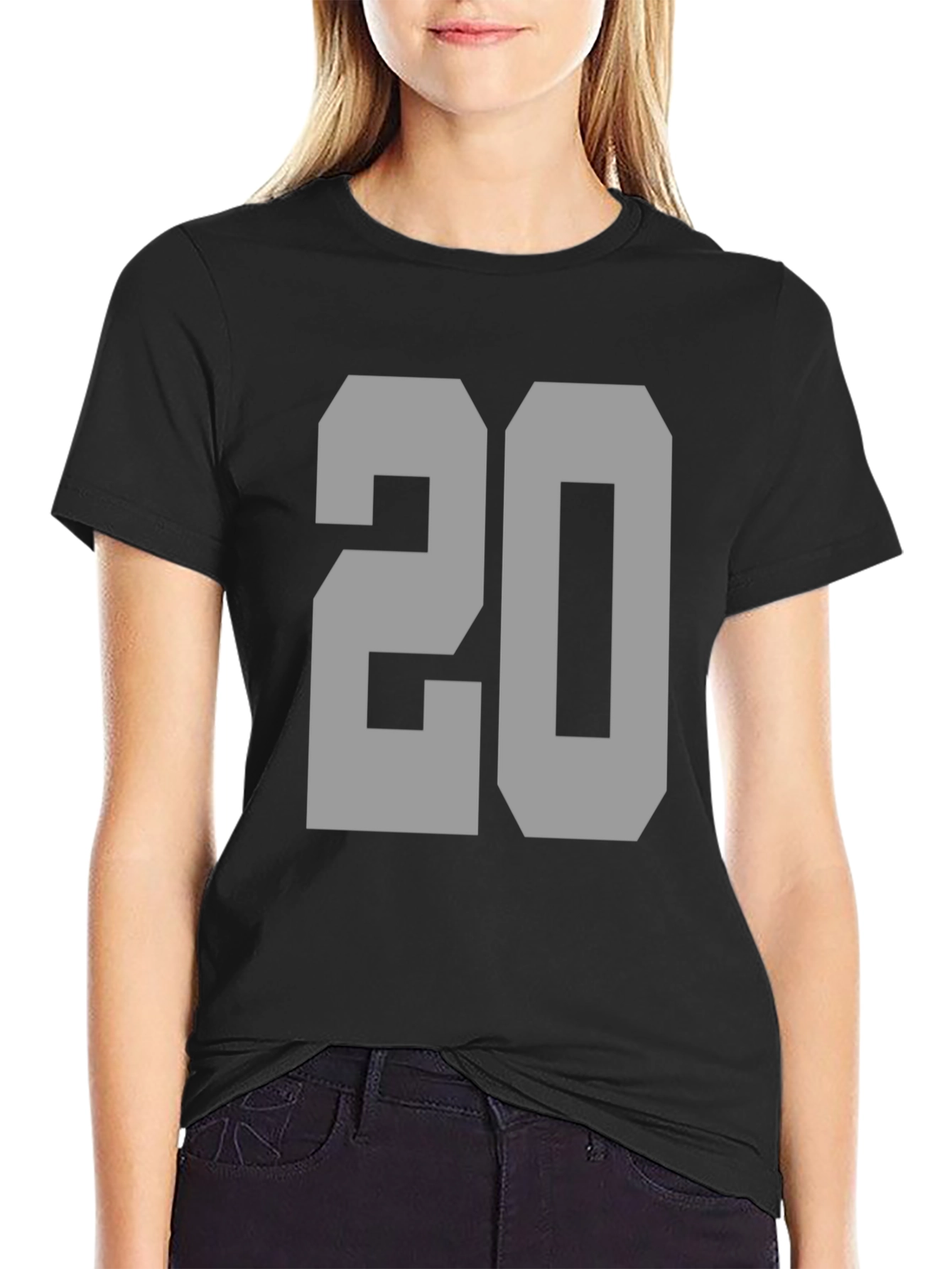 Bold Number 20 Graphic Tee - Black Casual Shirt