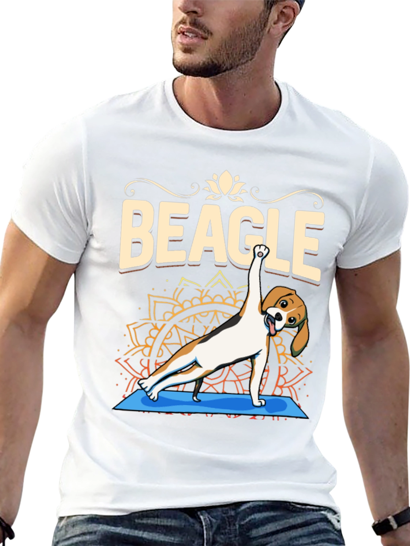 Beagle Yoga Pose Graphic T-Shirt