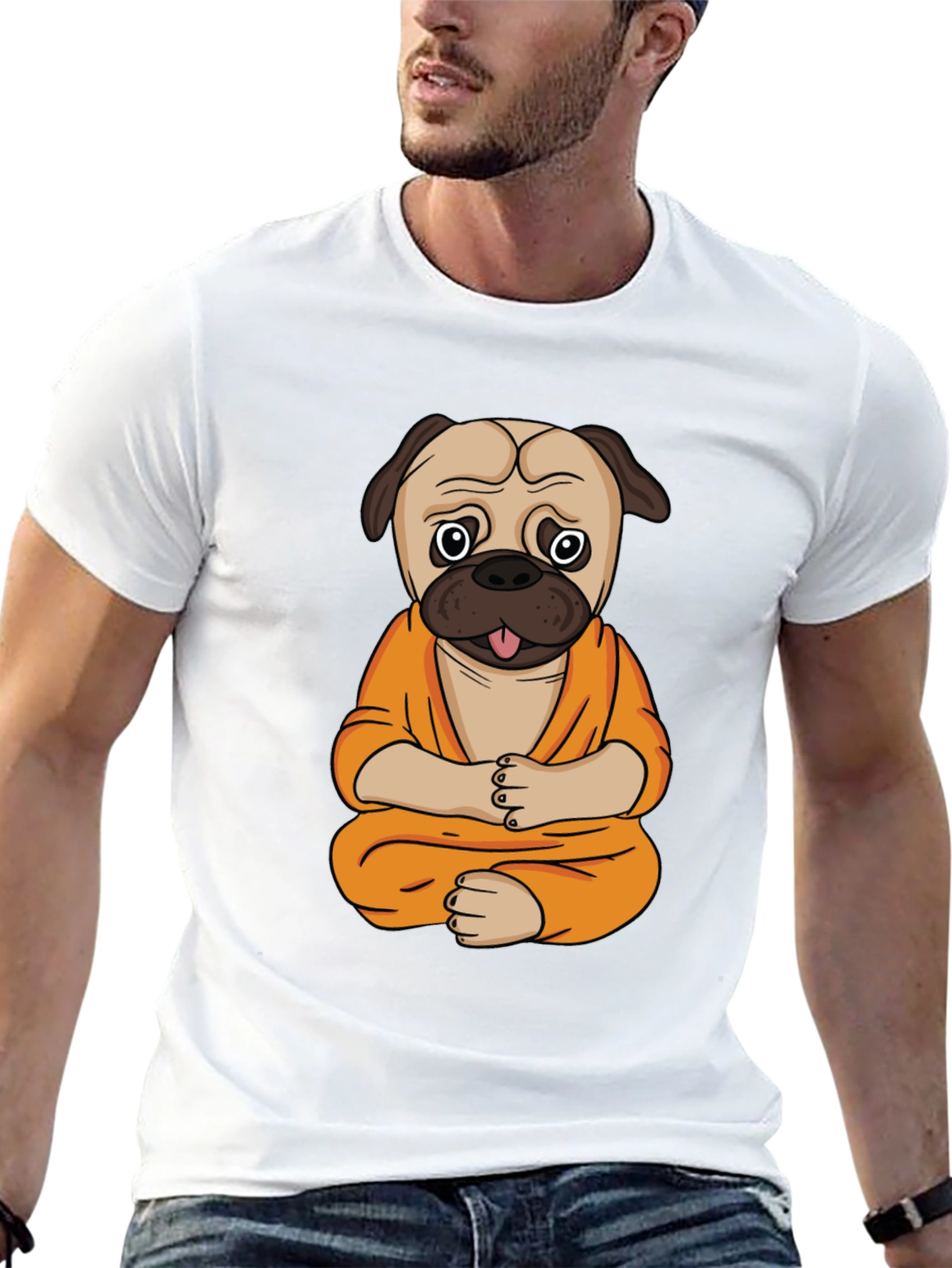 Zen Pug T-Shirt - Meditating Dog Design