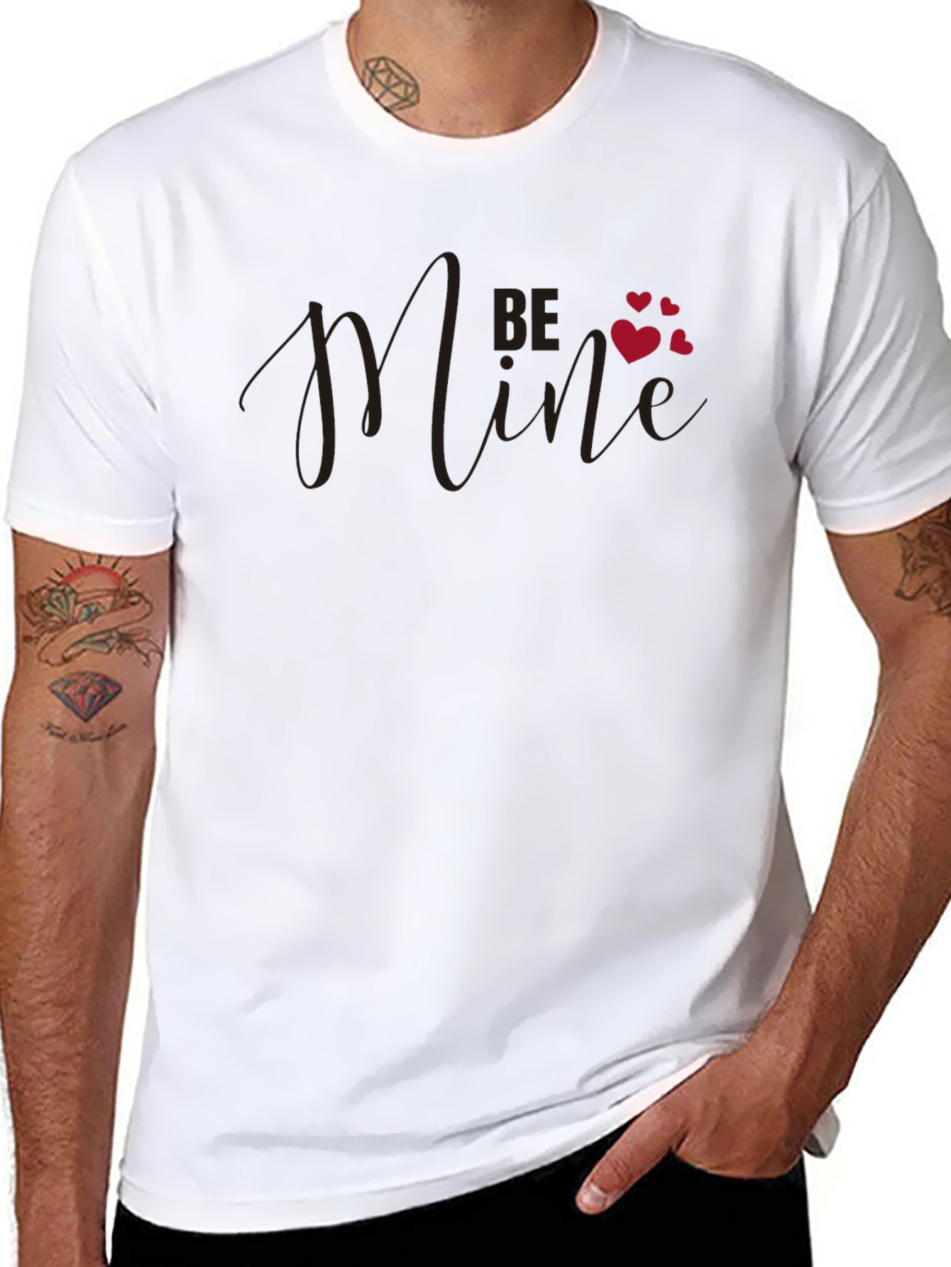 Be Mine Valentines Day Black T-Shirt