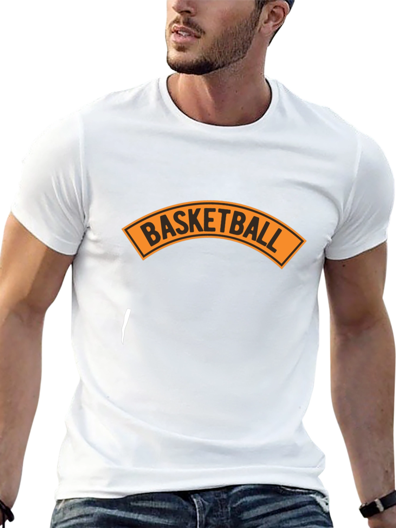 Basketball Graphic Tee - Black Cotton Blend