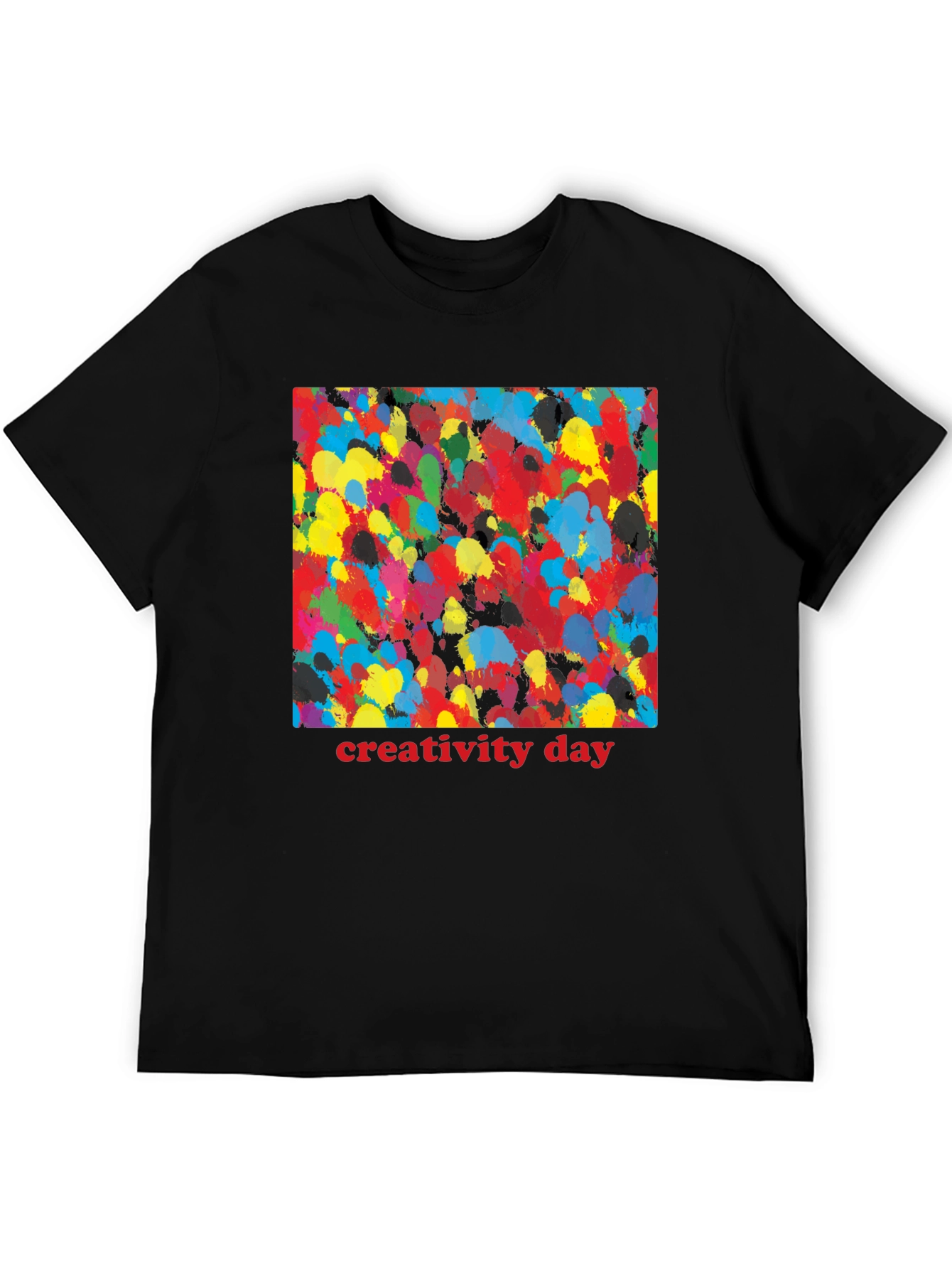 Creativity Day Splatter Art Black T-Shirt