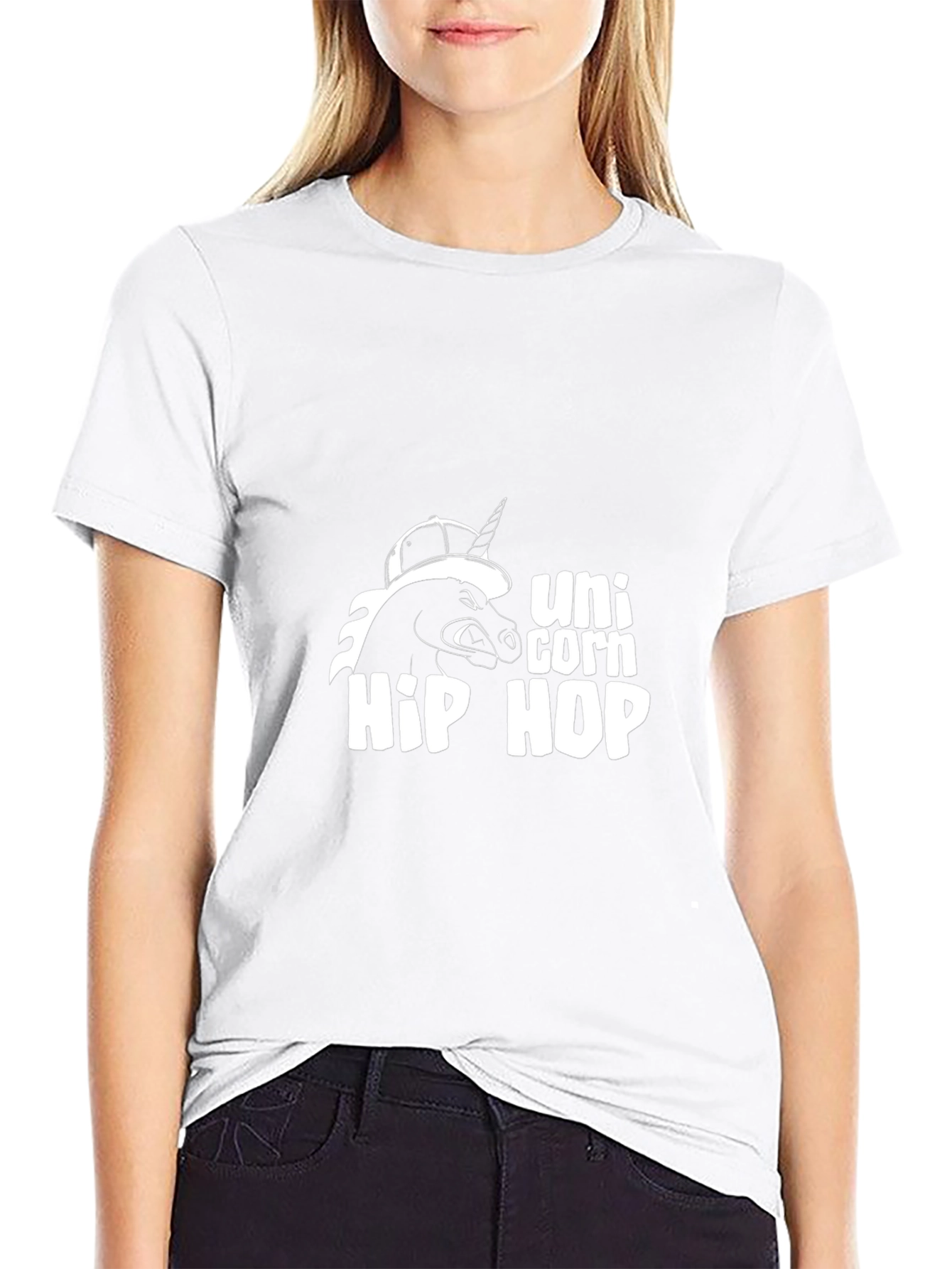 Unicorn Hip Hop Graphic Black T-Shirt