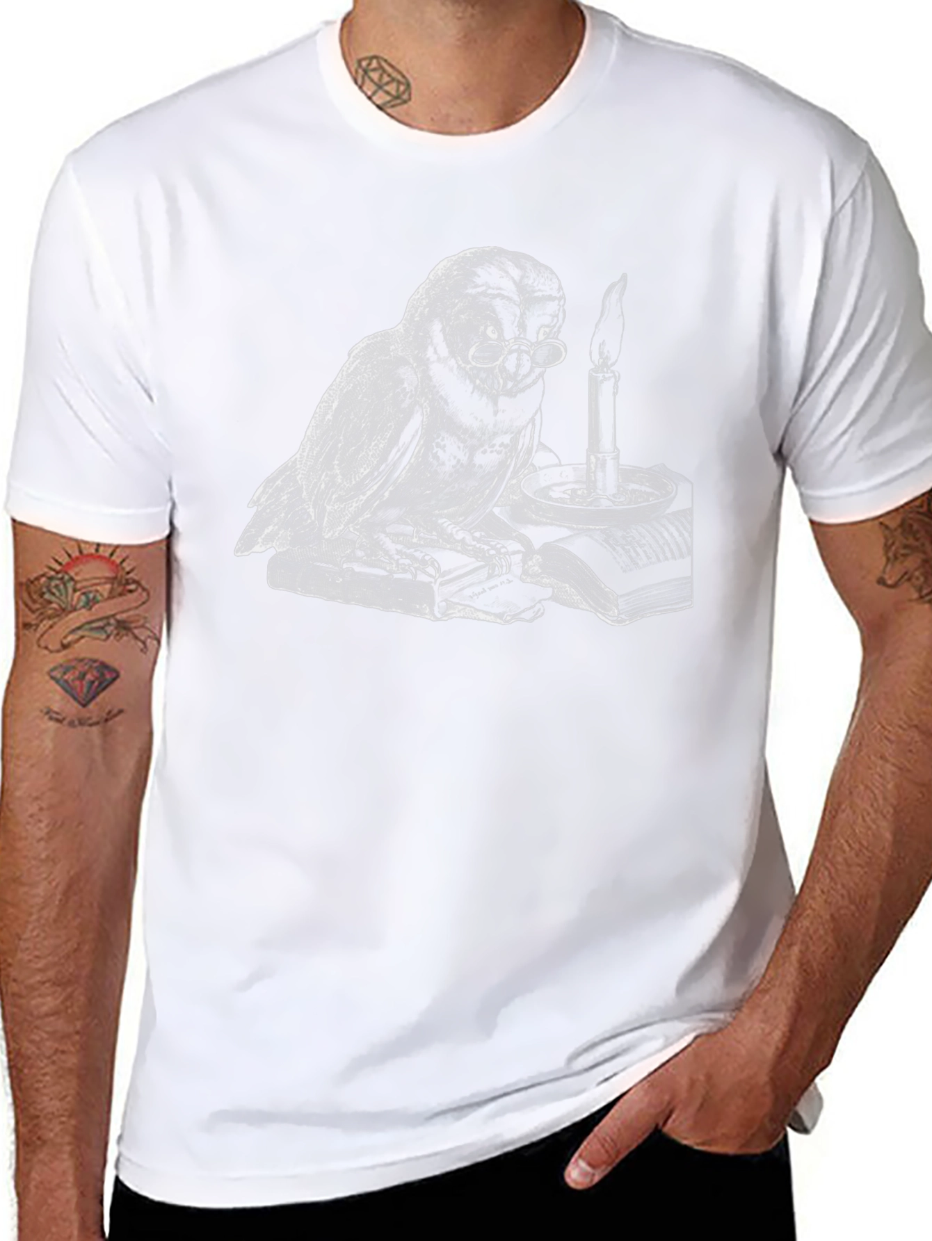 Whimsical Owl Reader T-Shirt