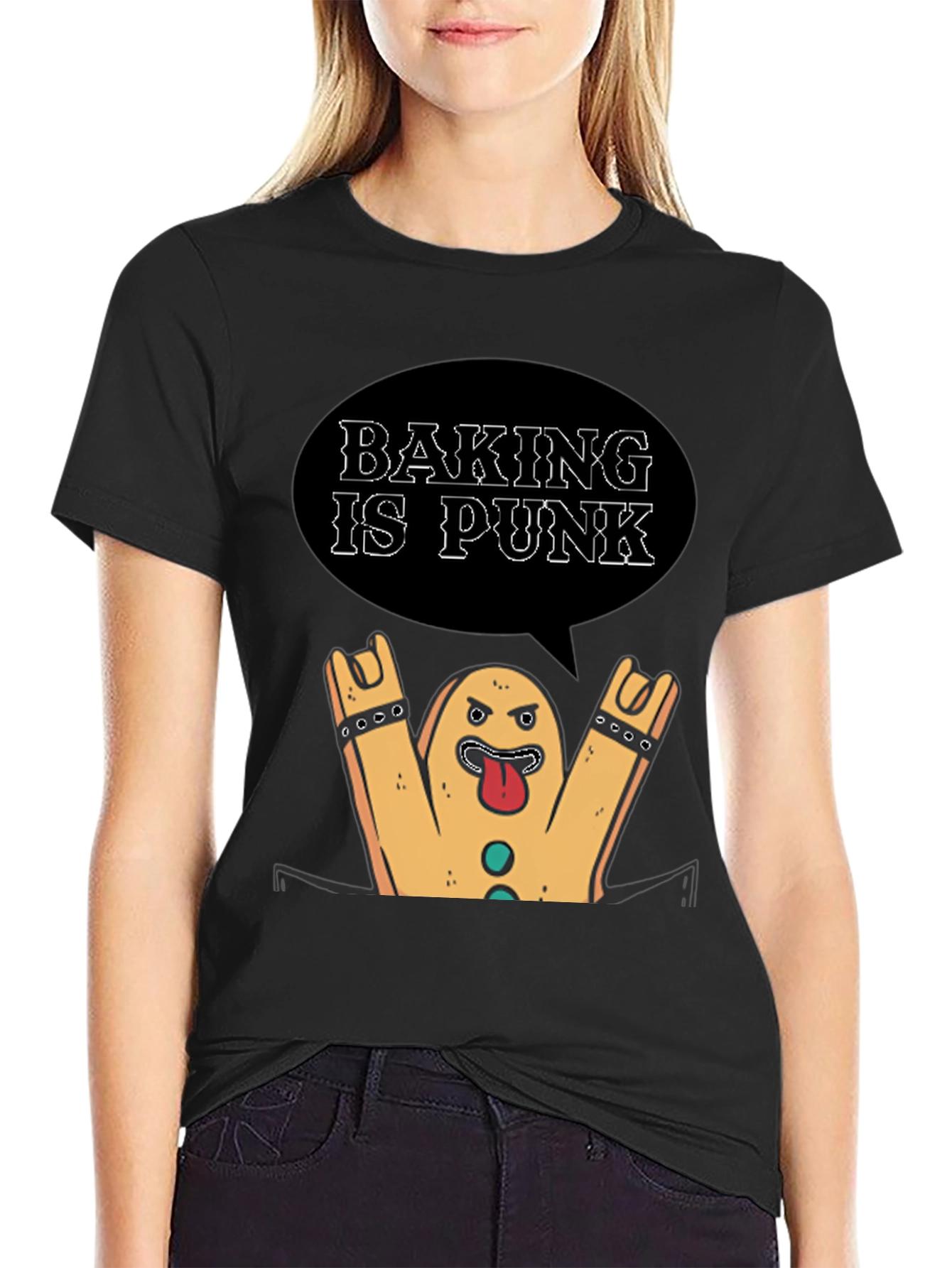 Baking is Punk T-Shirt - Rocking Gingerbread Man!