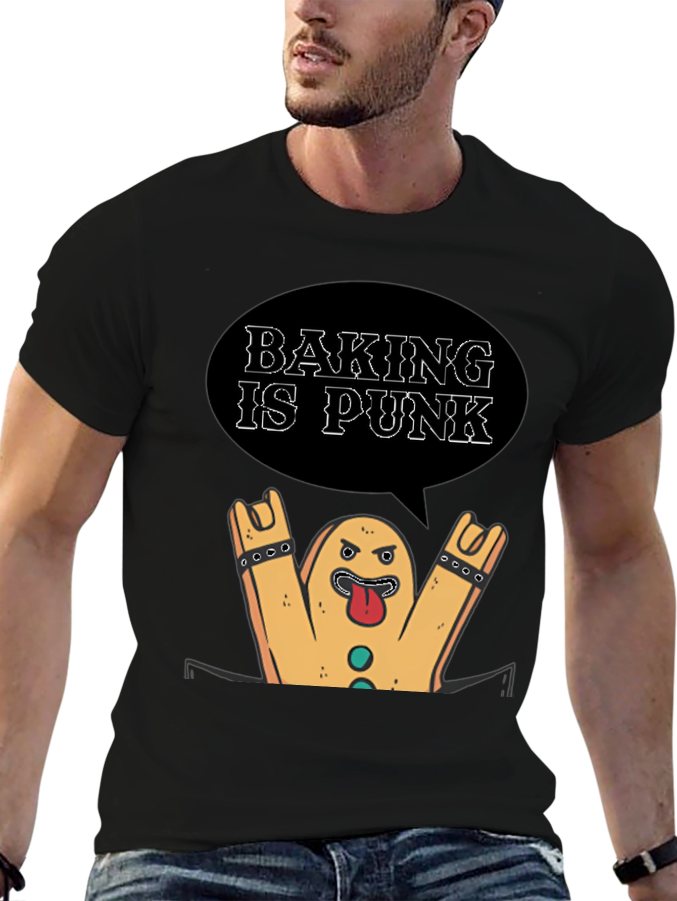 Baking is Punk T-Shirt - Rocking Gingerbread Man!