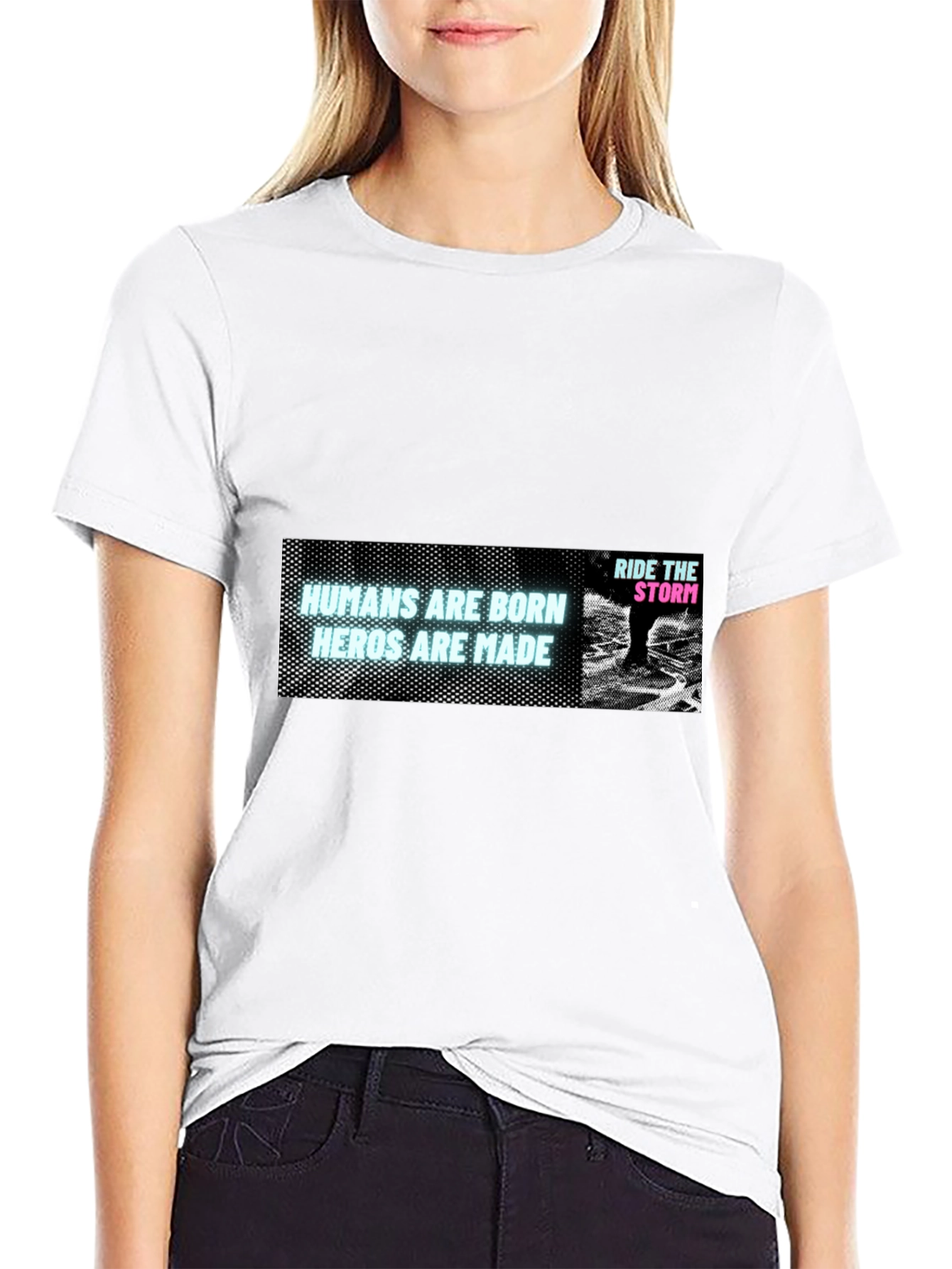Humans Are Born Heroes Are Made Black T-Shirt