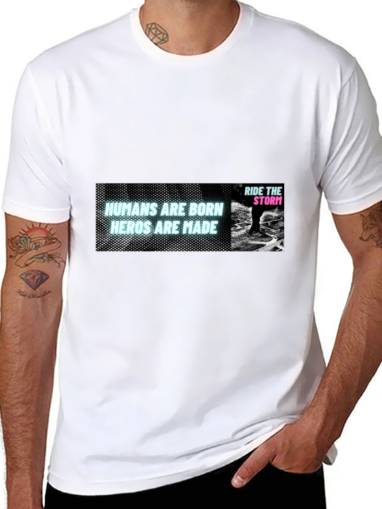 Humans Are Born Heroes Are Made Black T-Shirt