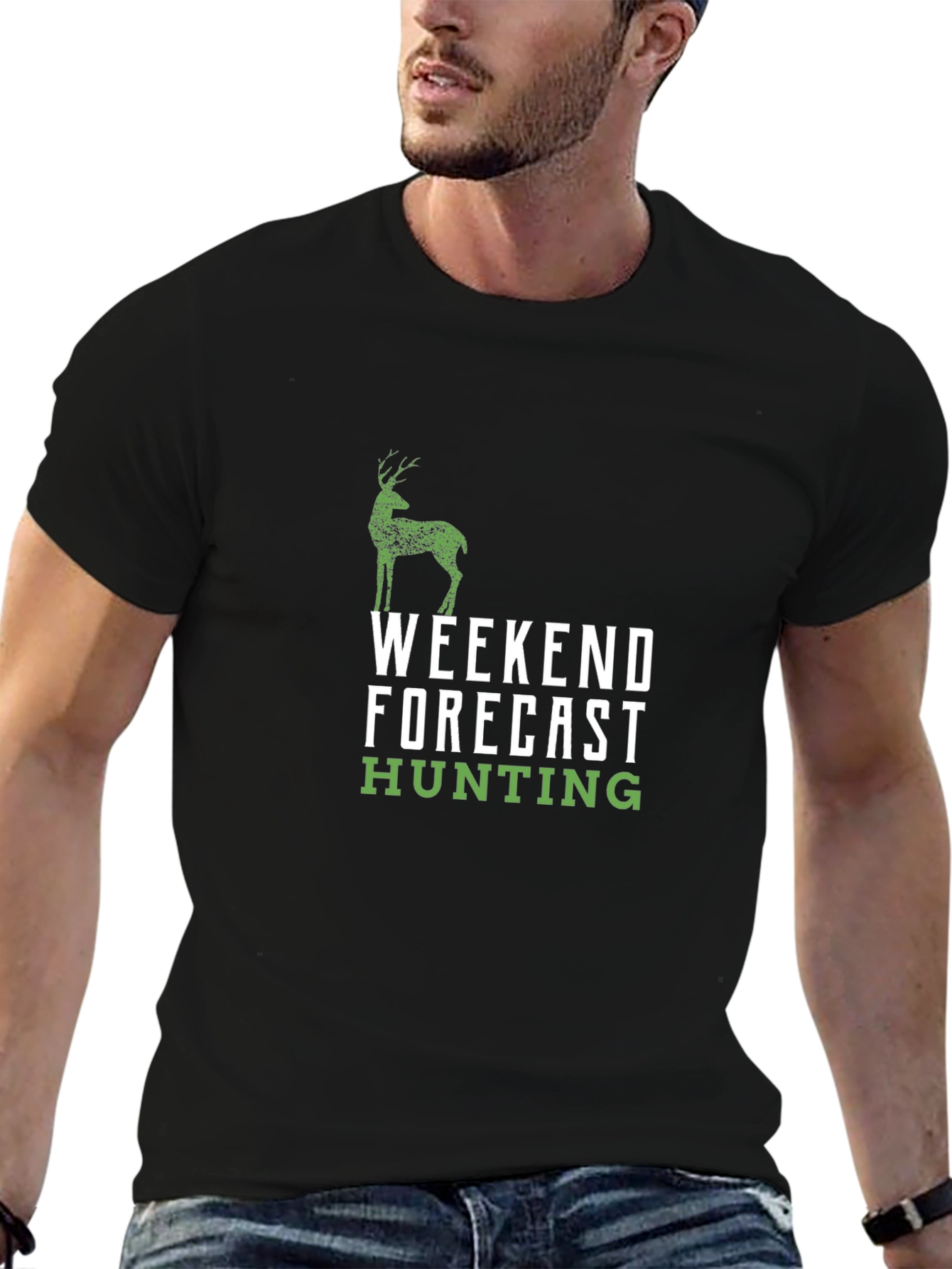 Weekend Forecast Hunting Graphic Tee - Black