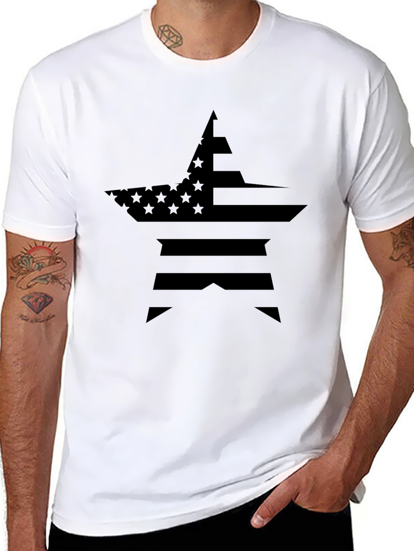American Flag Star Graphic Tee